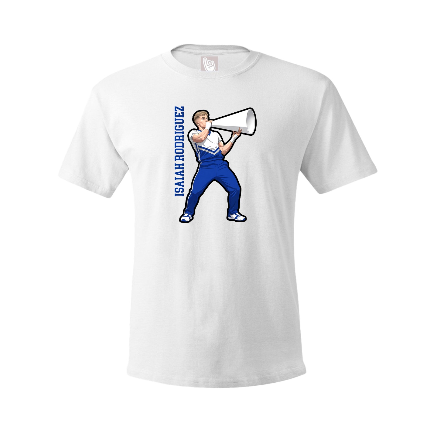 Tee — Name Vertical in White
