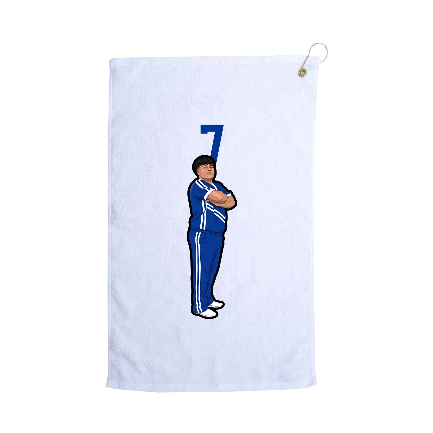 Golf Towel — Number Top in White