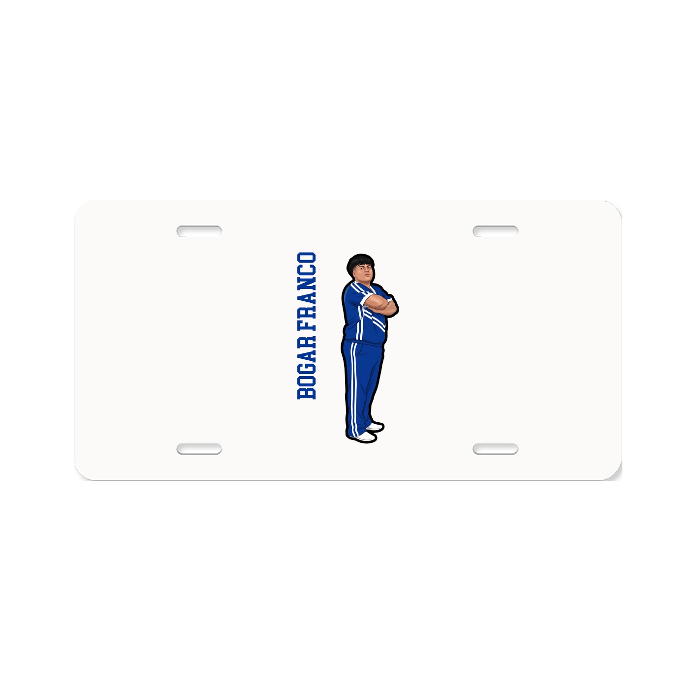License Plate — Name Vertical in Classic
