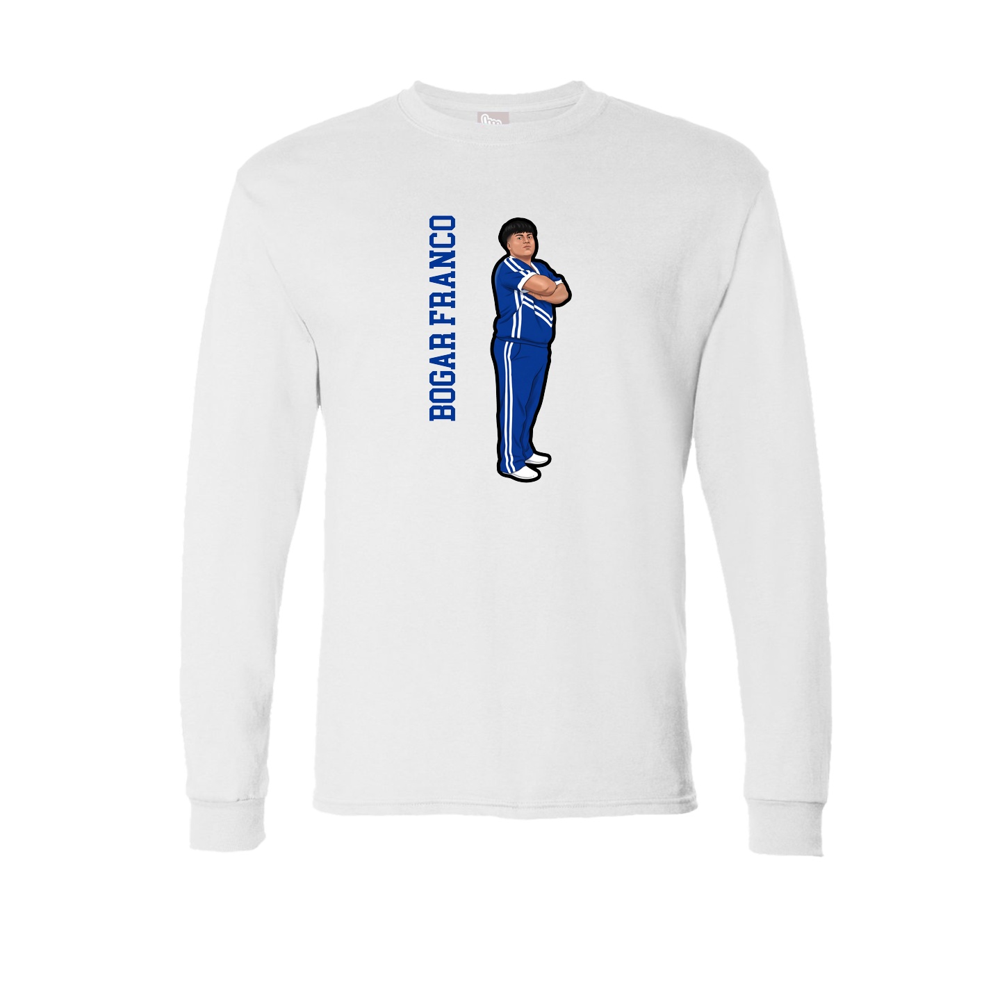 Long Sleeve Tee — Name Vertical in White