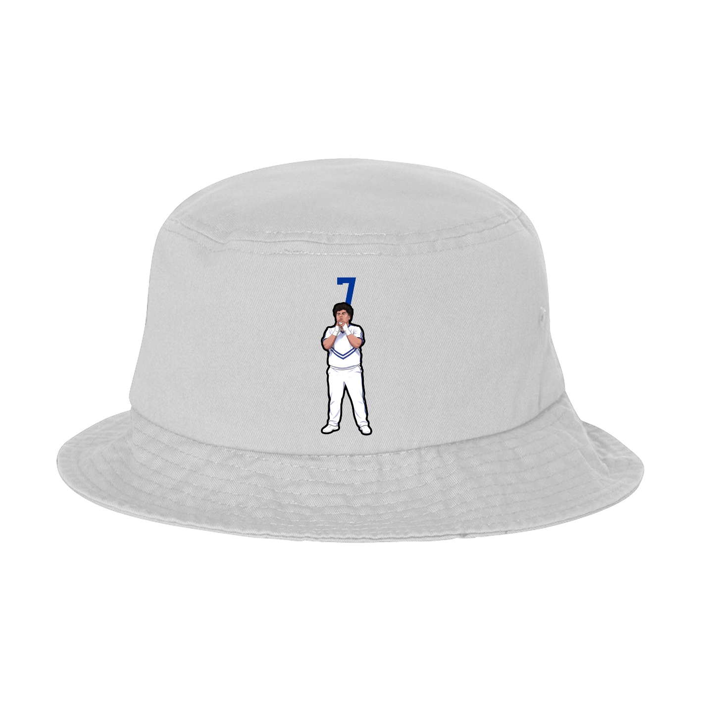 Bucket Cap — Number Top in White