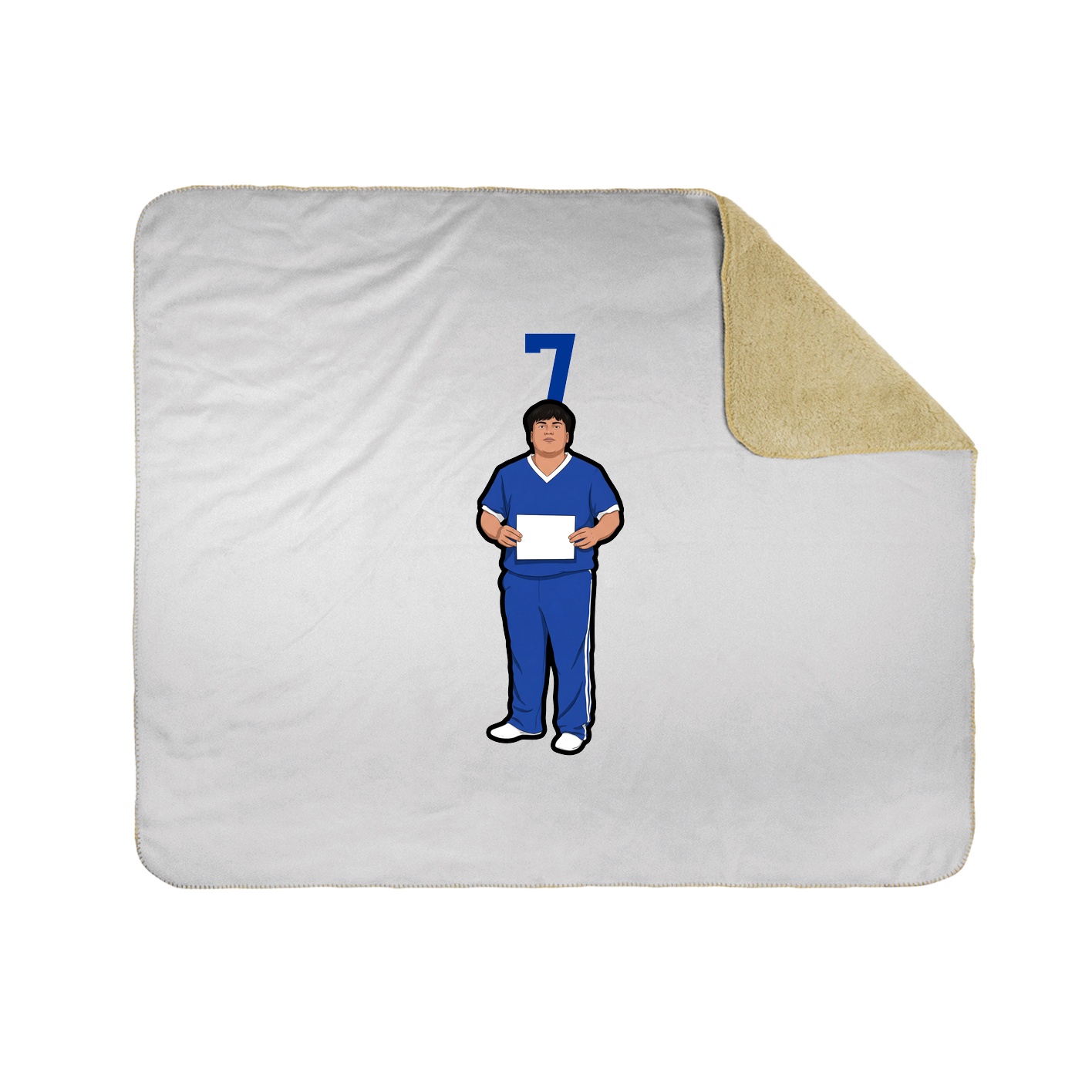 Throw Blanket — Number Top in White
