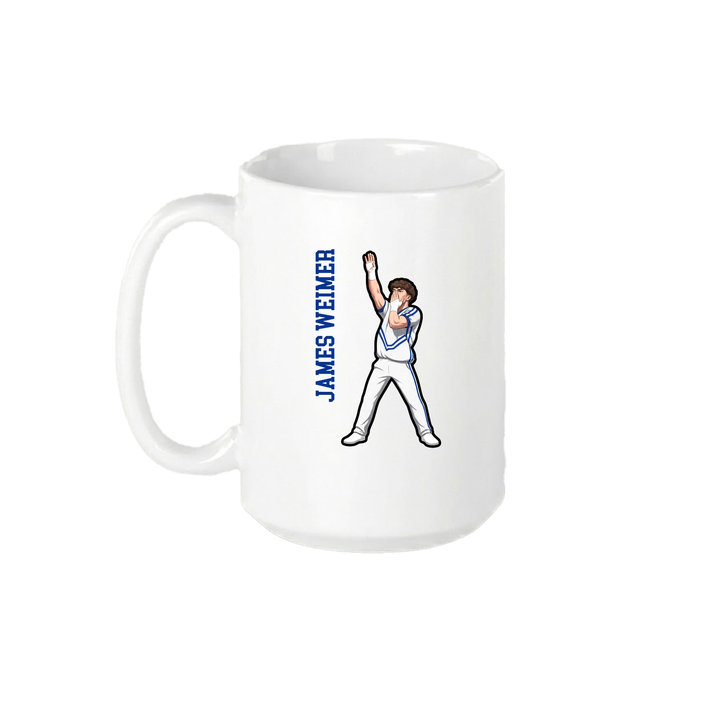 15oz Coffee Mug — Name Vertical in White