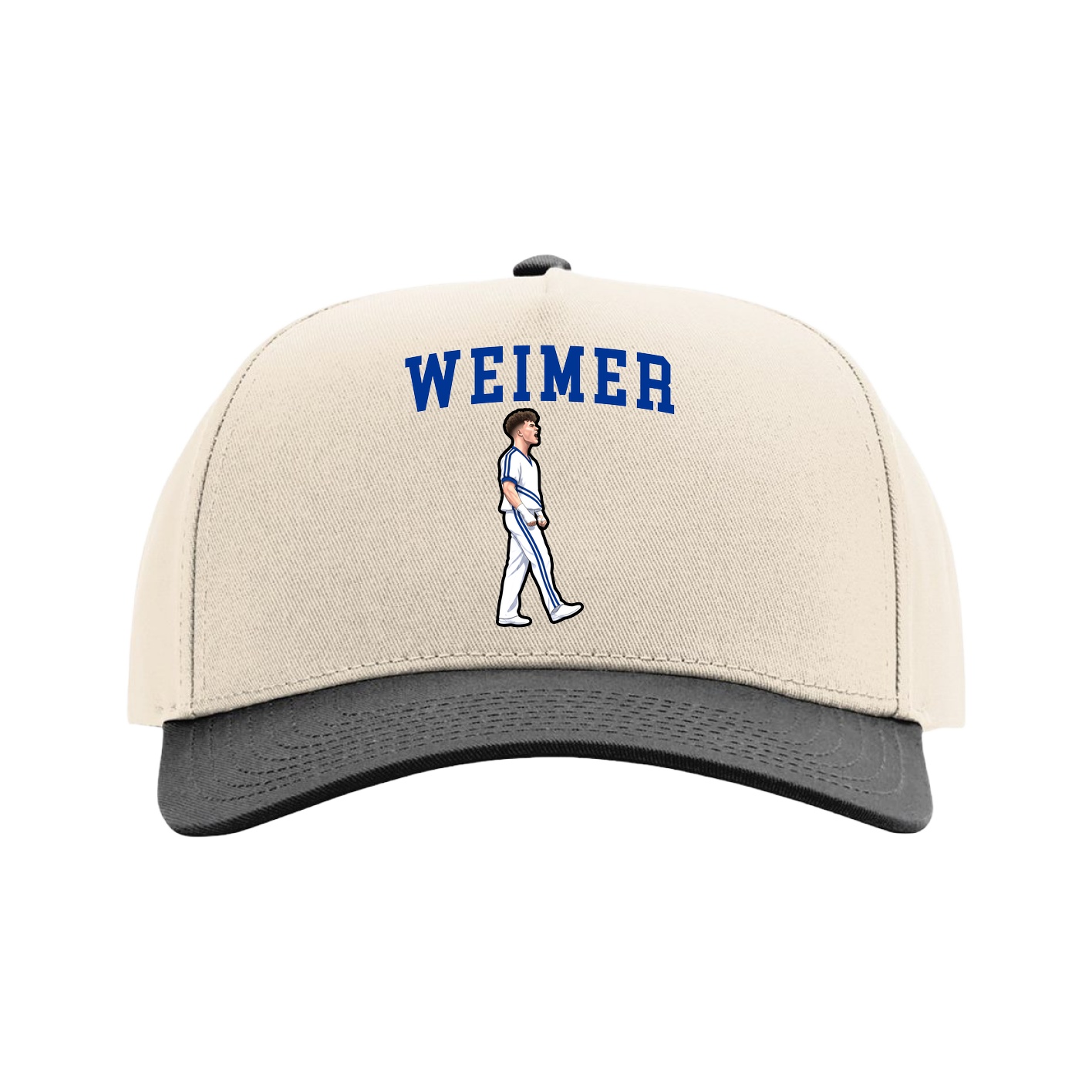 Full Fabric Five-Panel Champ Cap — Shirsey in Cream/Black