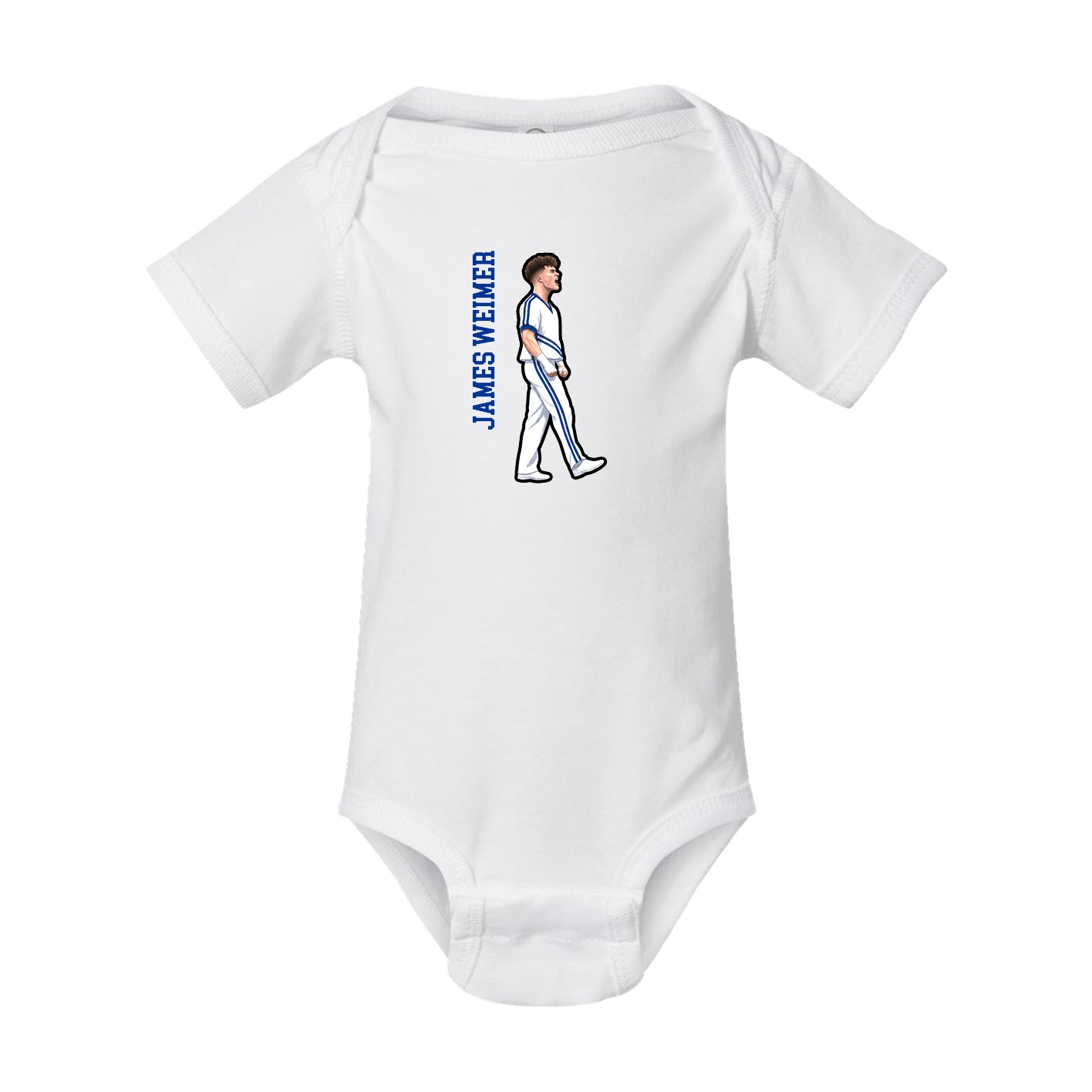 Baby Onesie — Name Vertical in White