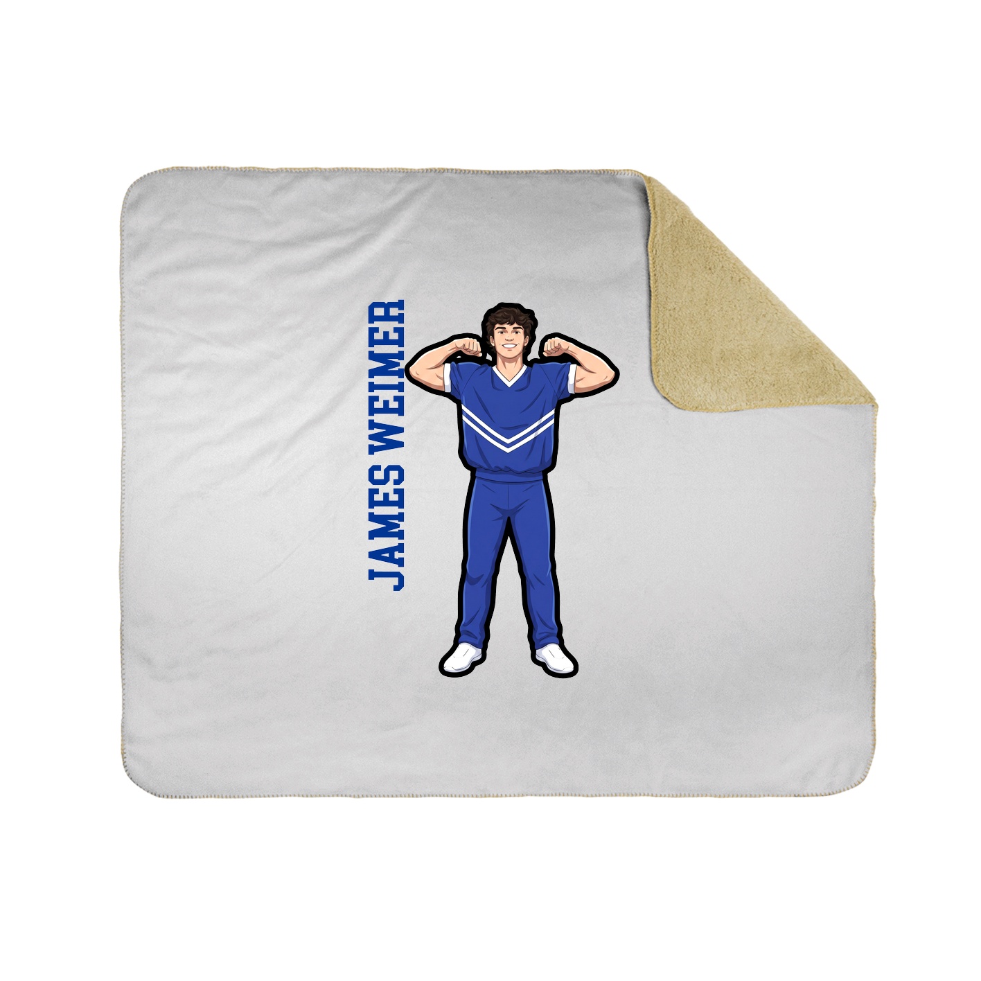 Throw Blanket — Name Vertical in White