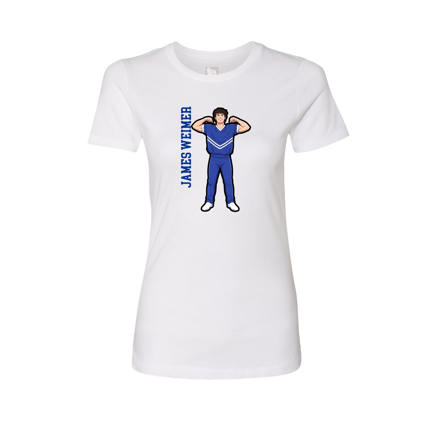 Womens Tee — Name Vertical in White
