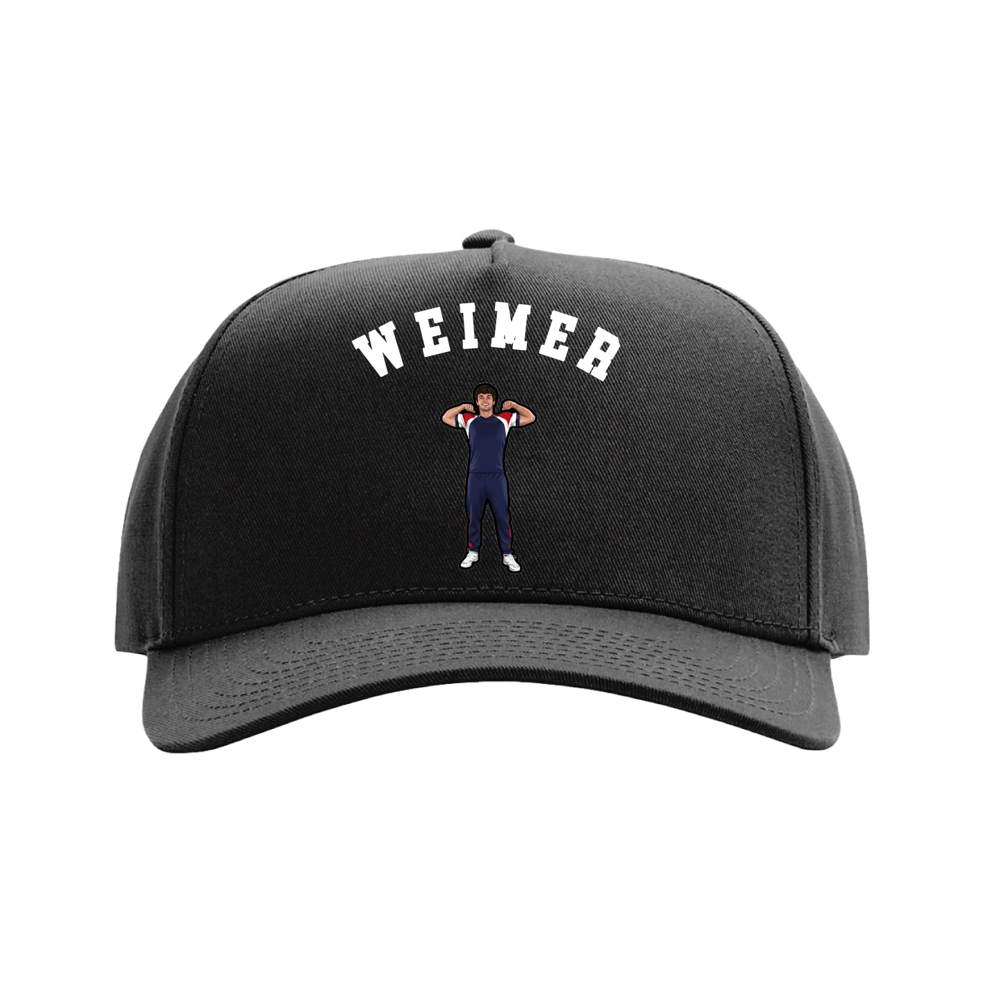 Full Fabric Five-Panel Champ Cap — Shirsey Arch in Black