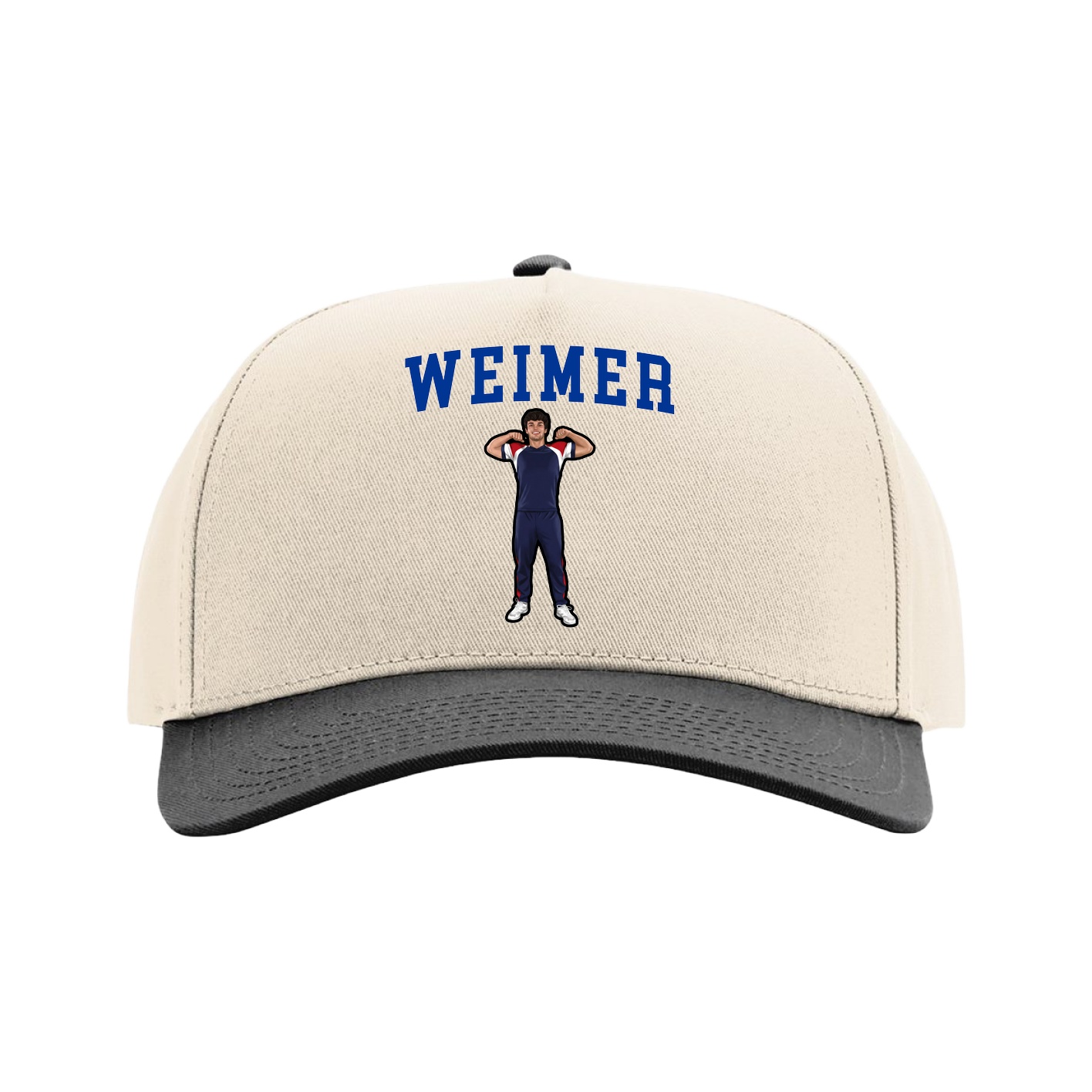 Full Fabric Five-Panel Champ Cap — Shirsey in Cream/Black