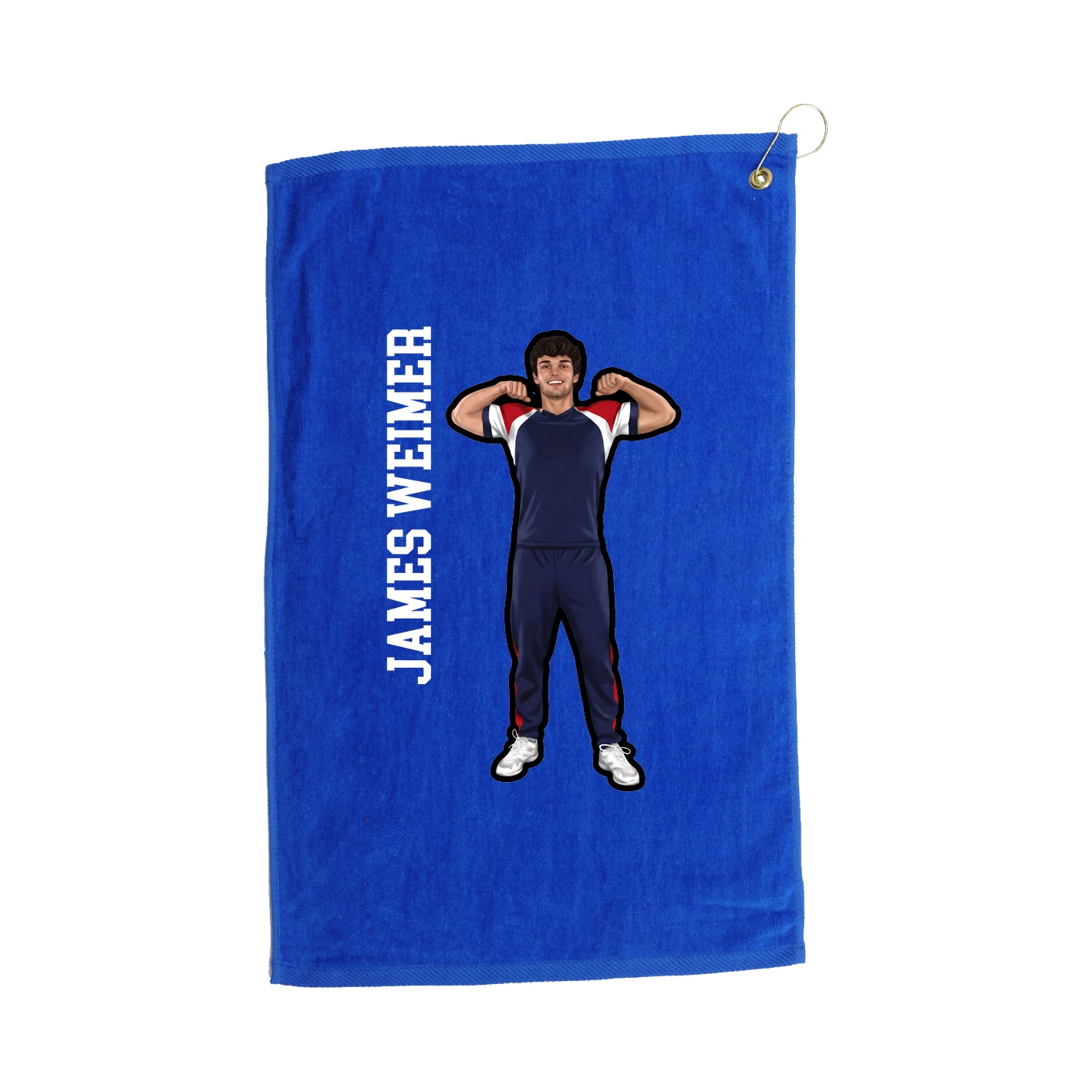 Golf Towel — Name Vertical in Royal
