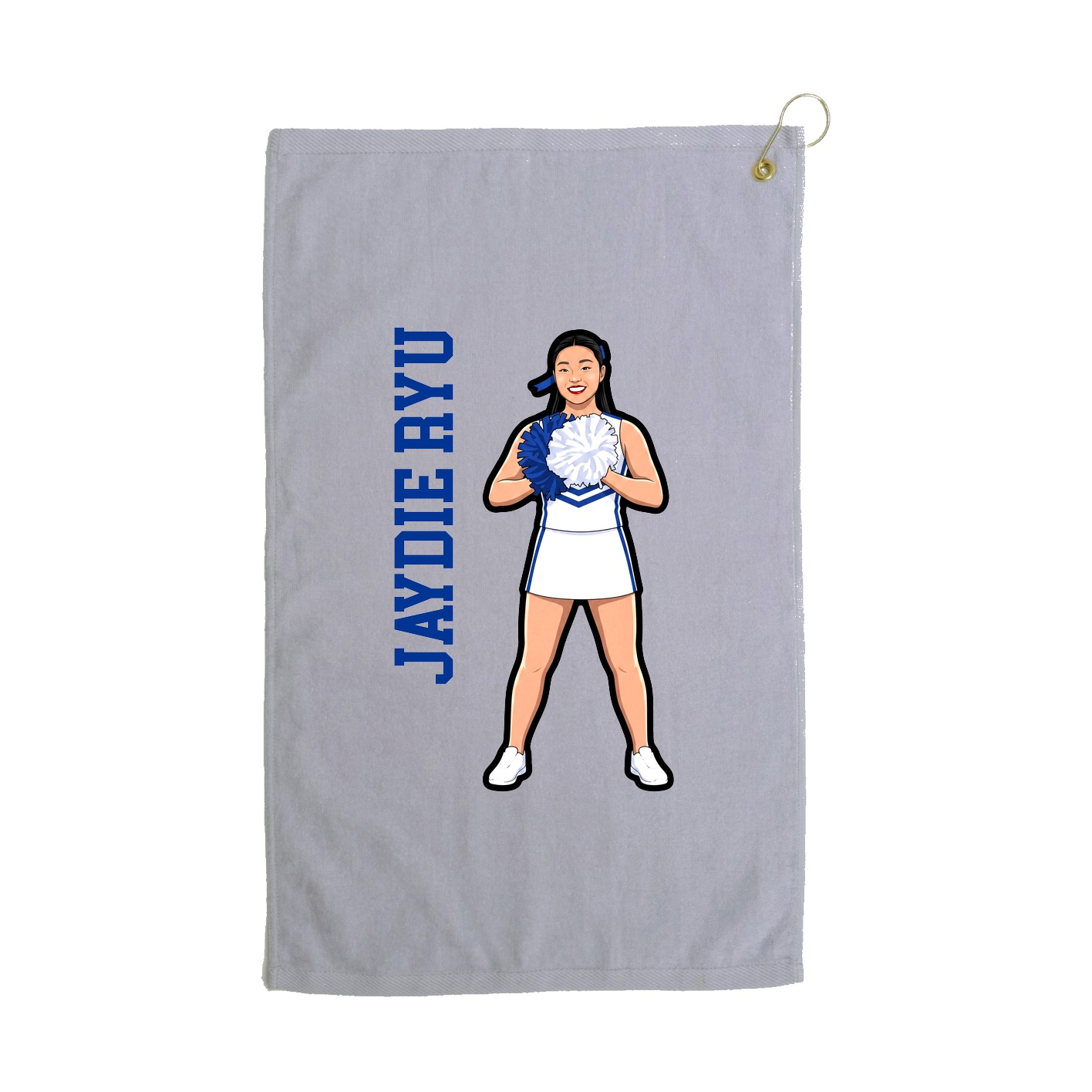 Golf Towel — Name Vertical in Grey
