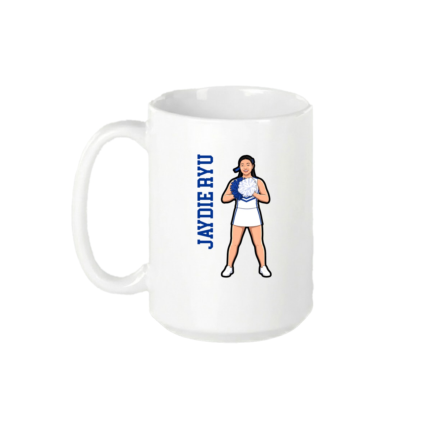 15oz Coffee Mug — Name Vertical in White