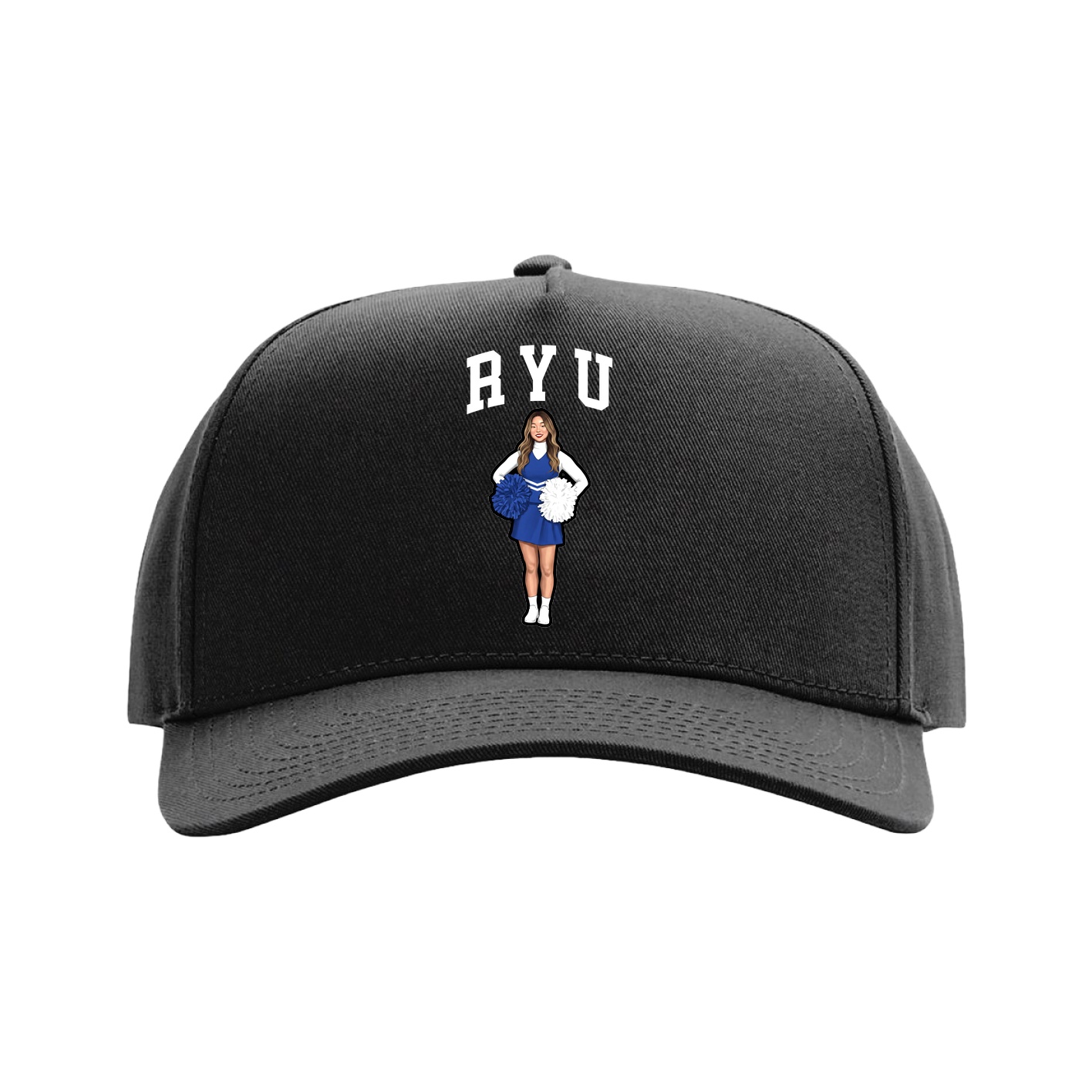 Full Fabric Five-Panel Champ Cap — Shirsey in Black