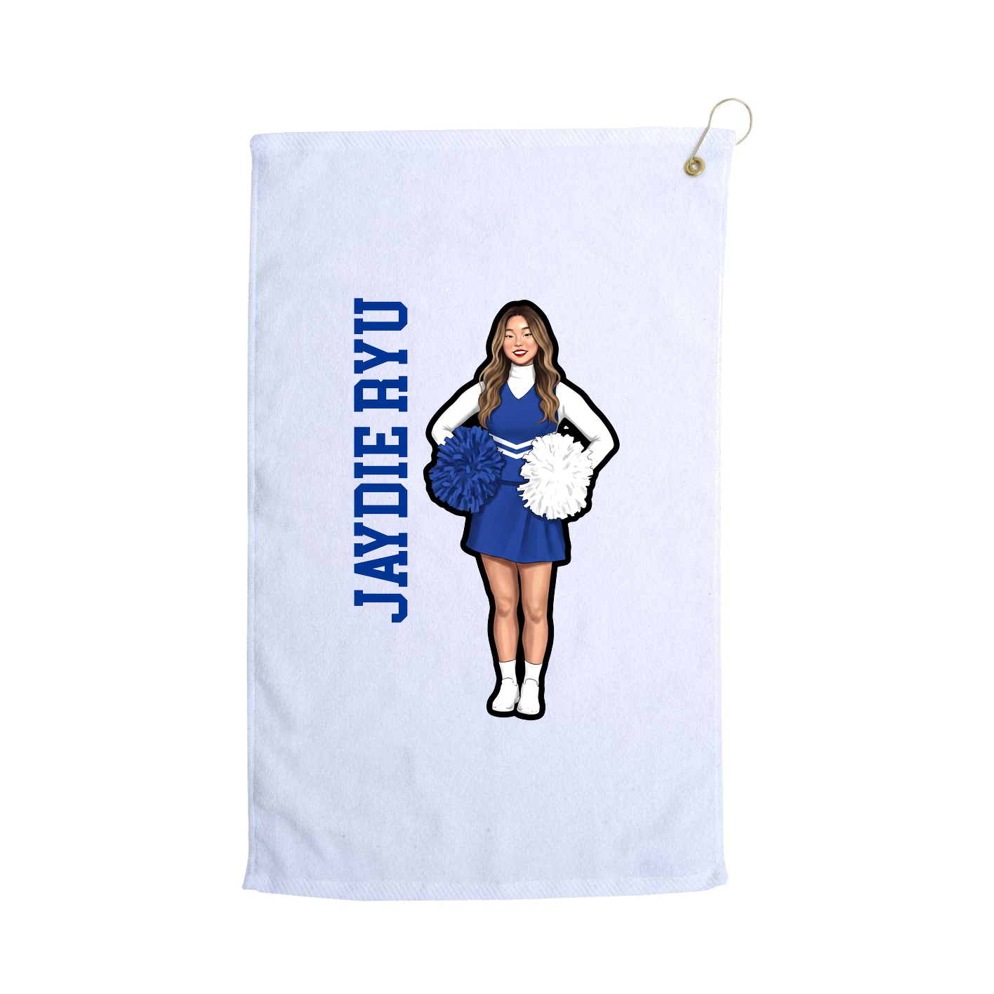 Golf Towel — Name Vertical in White