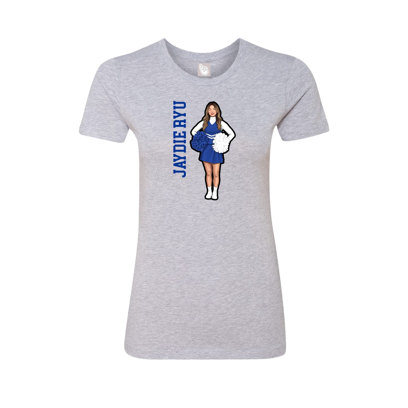 Womens Tee — Name Vertical in Grey