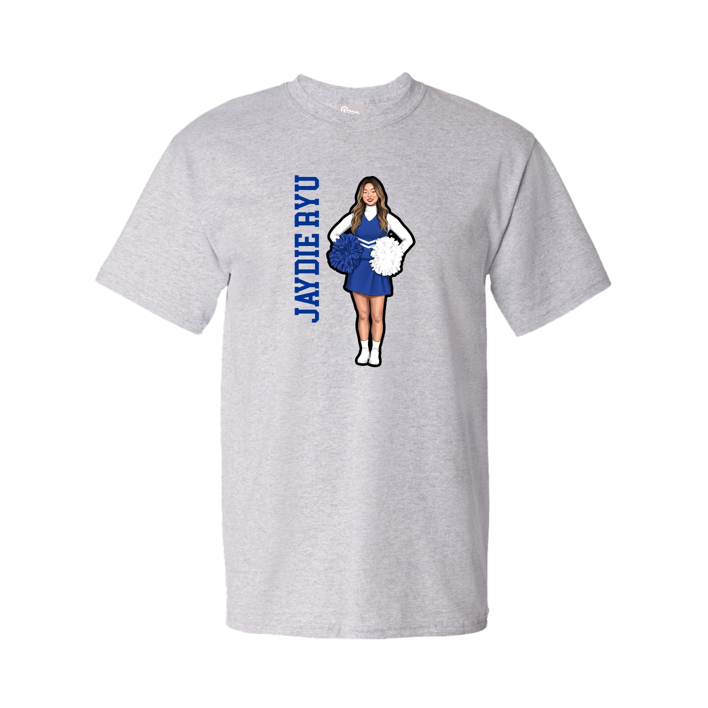 Youth Tee — Name Vertical in Grey