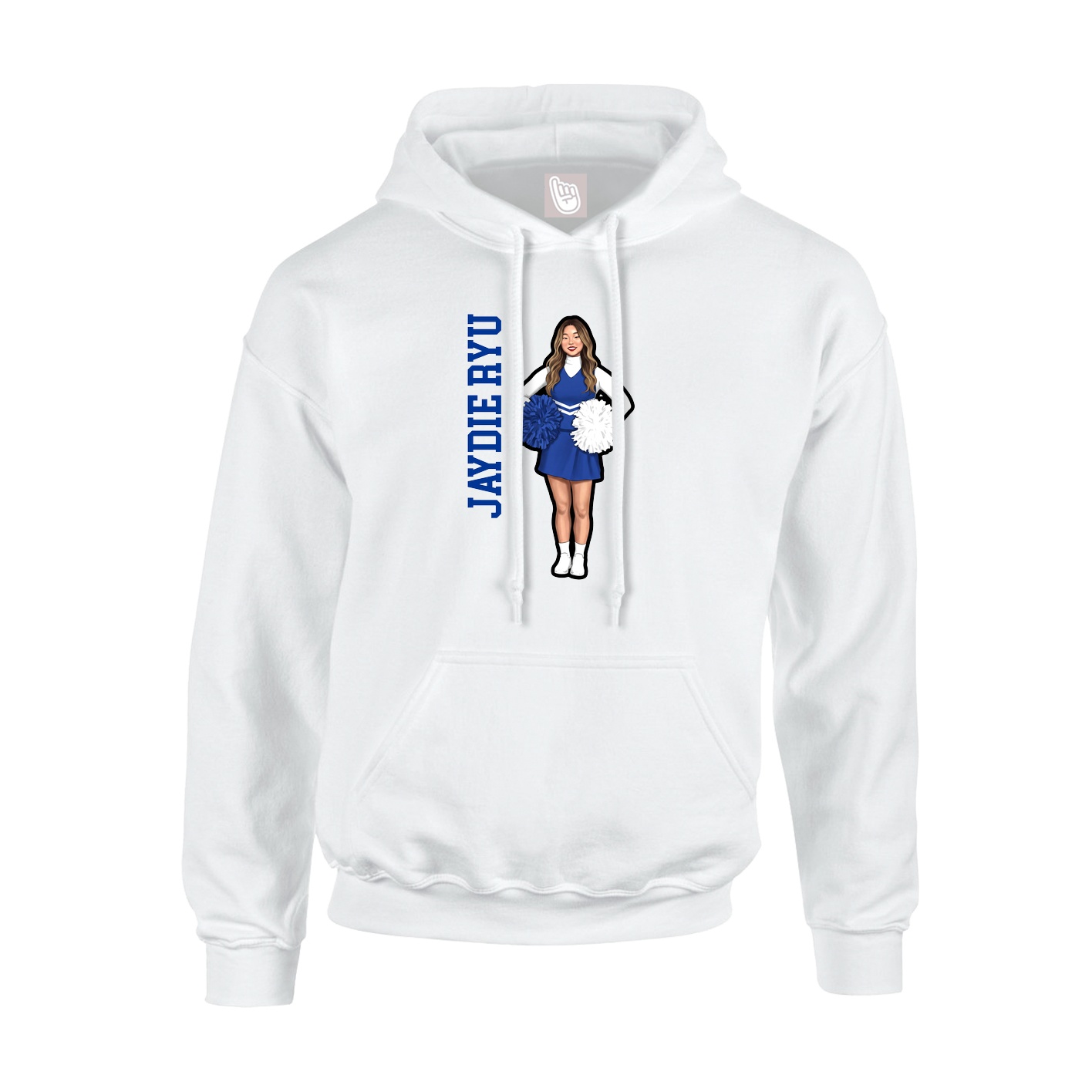 Hoodie — Name Vertical in White