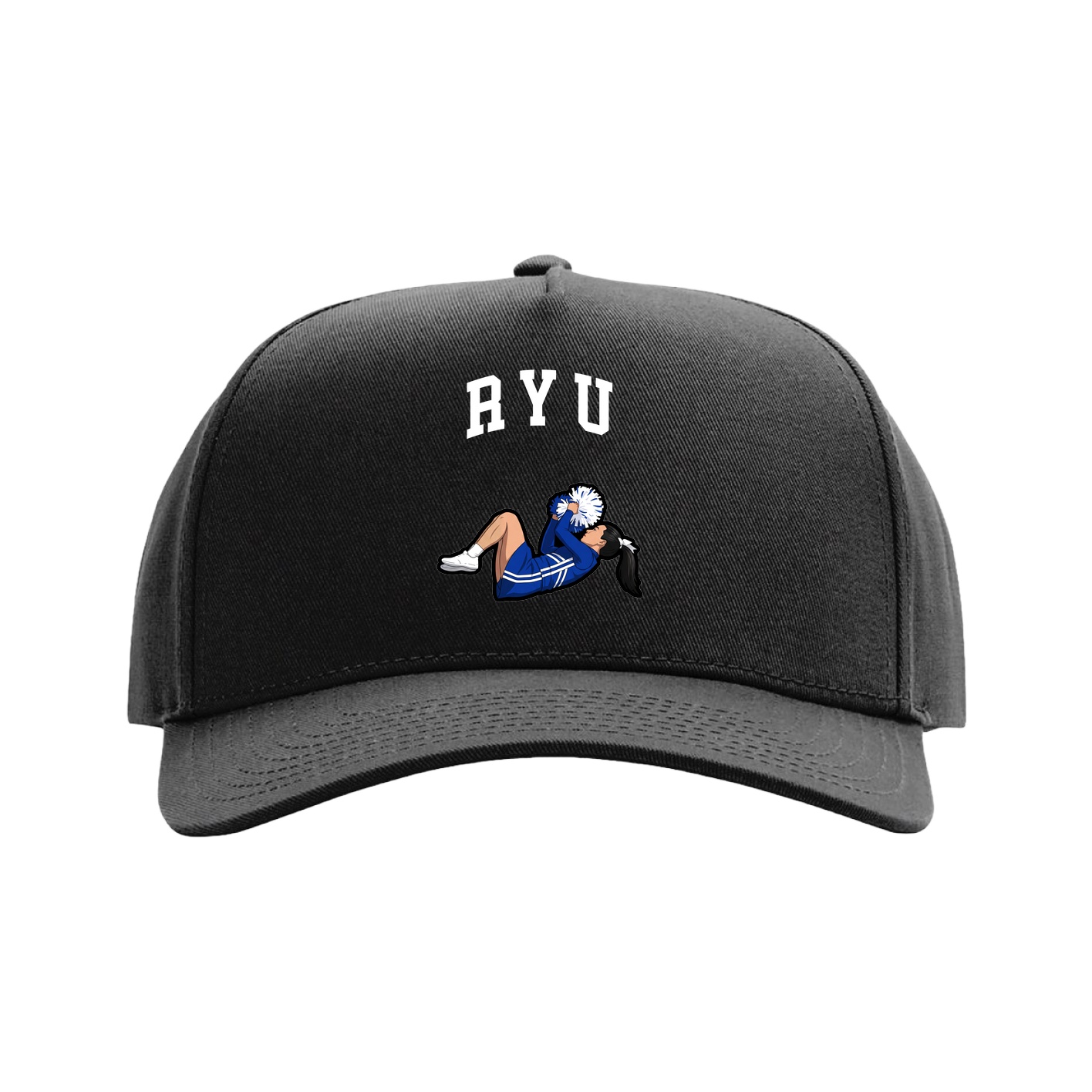 Full Fabric Five-Panel Champ Cap — Shirsey in Black