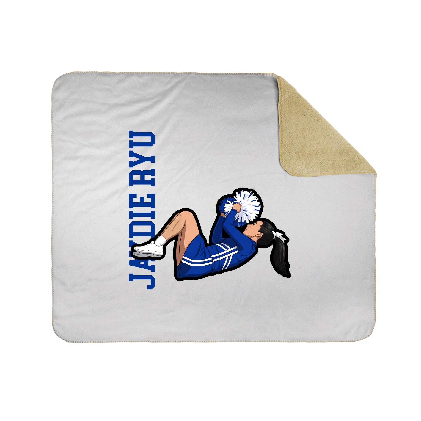 Throw Blanket — Name Vertical in White