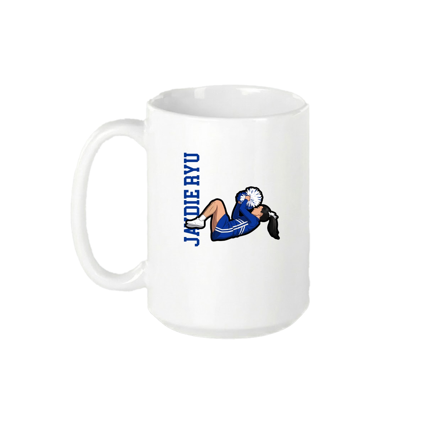 15oz Coffee Mug — Name Vertical in White