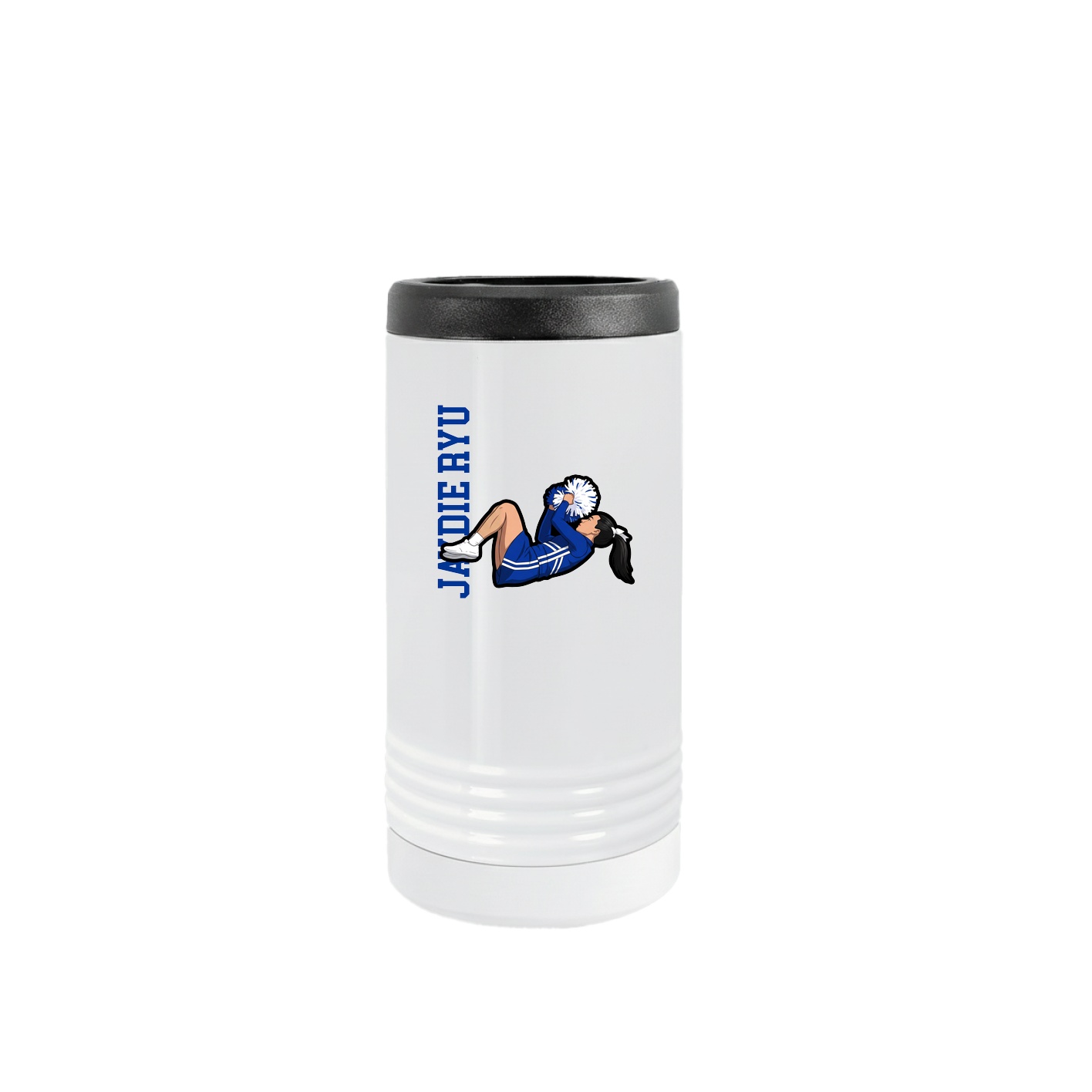 Slim Beverage Holder — Name Vertical in White