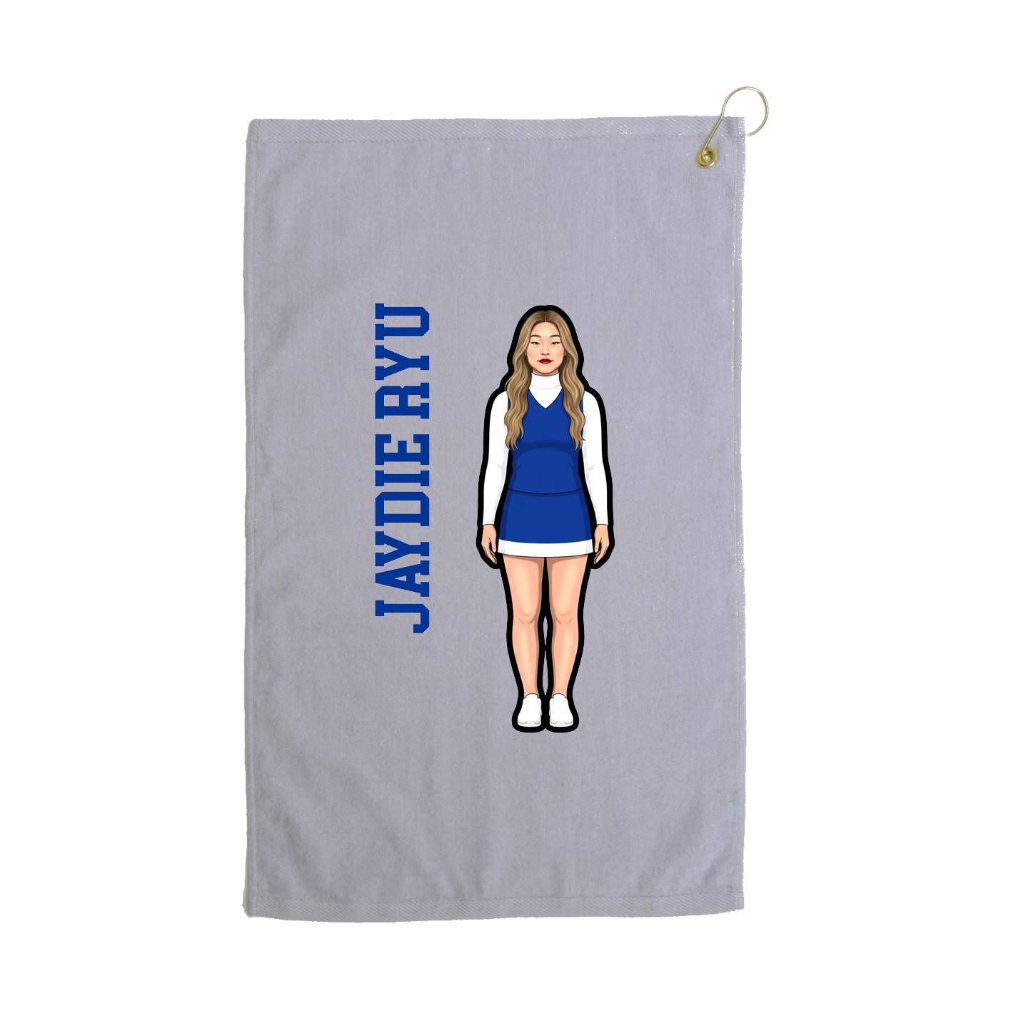 Golf Towel — Name Vertical in Grey