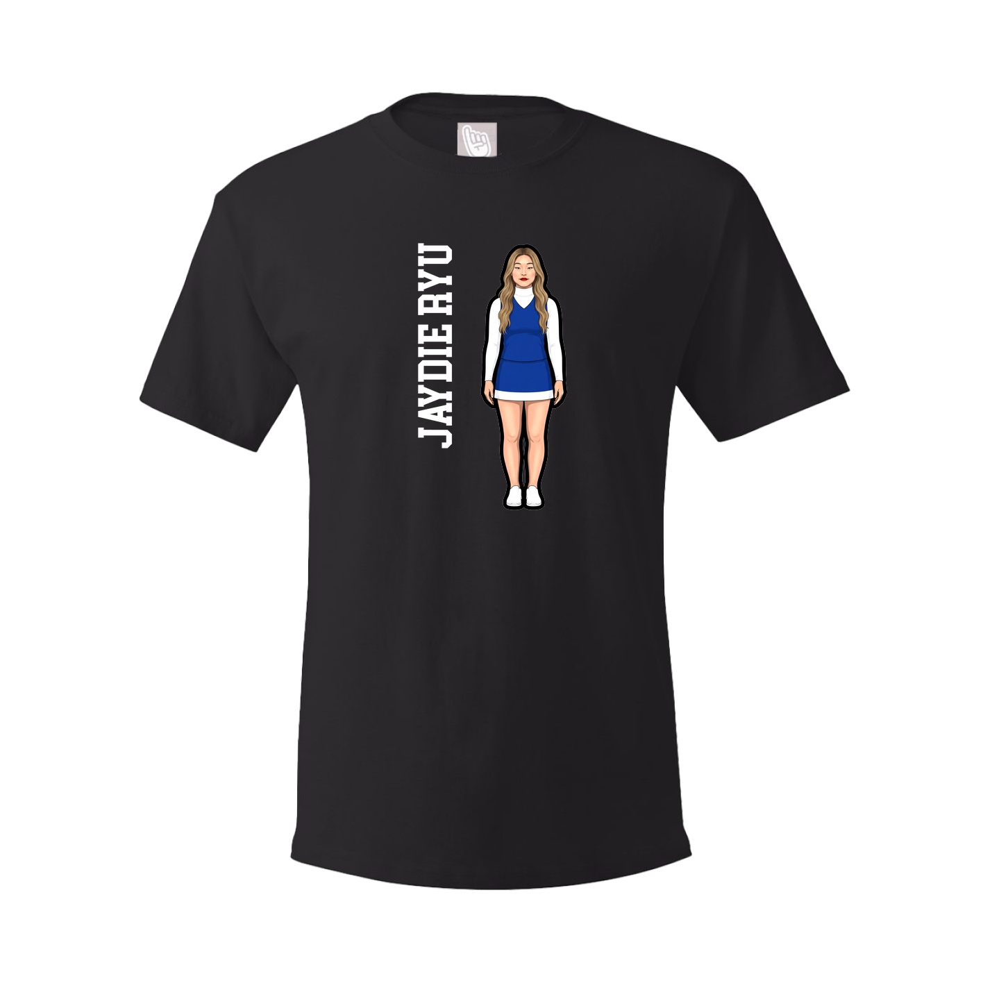 Youth Tee — Name Vertical in Black