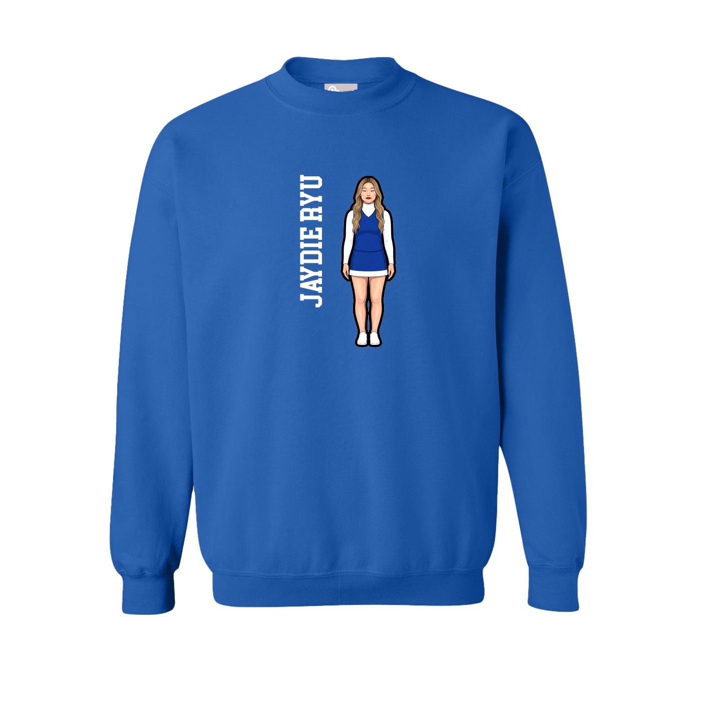 Fleece Crew — Name Vertical in Royal