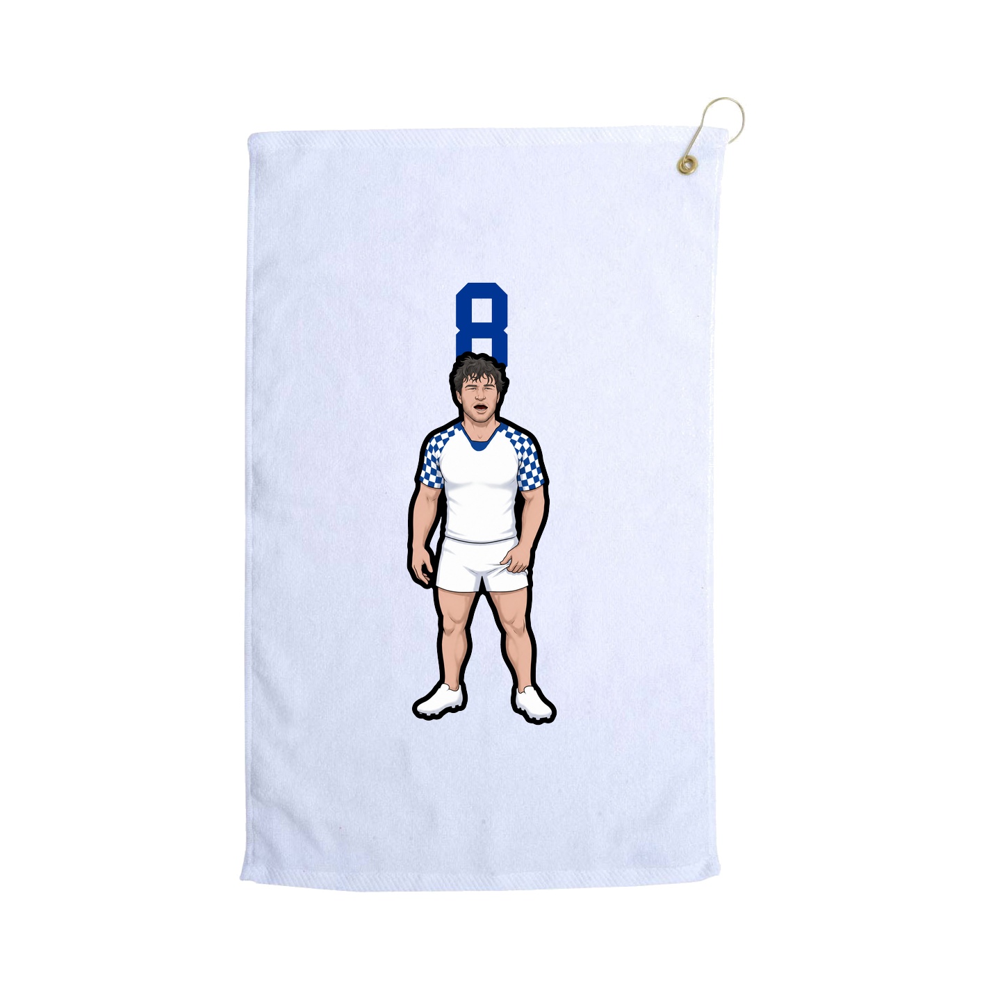 Golf Towel — Number Top in White