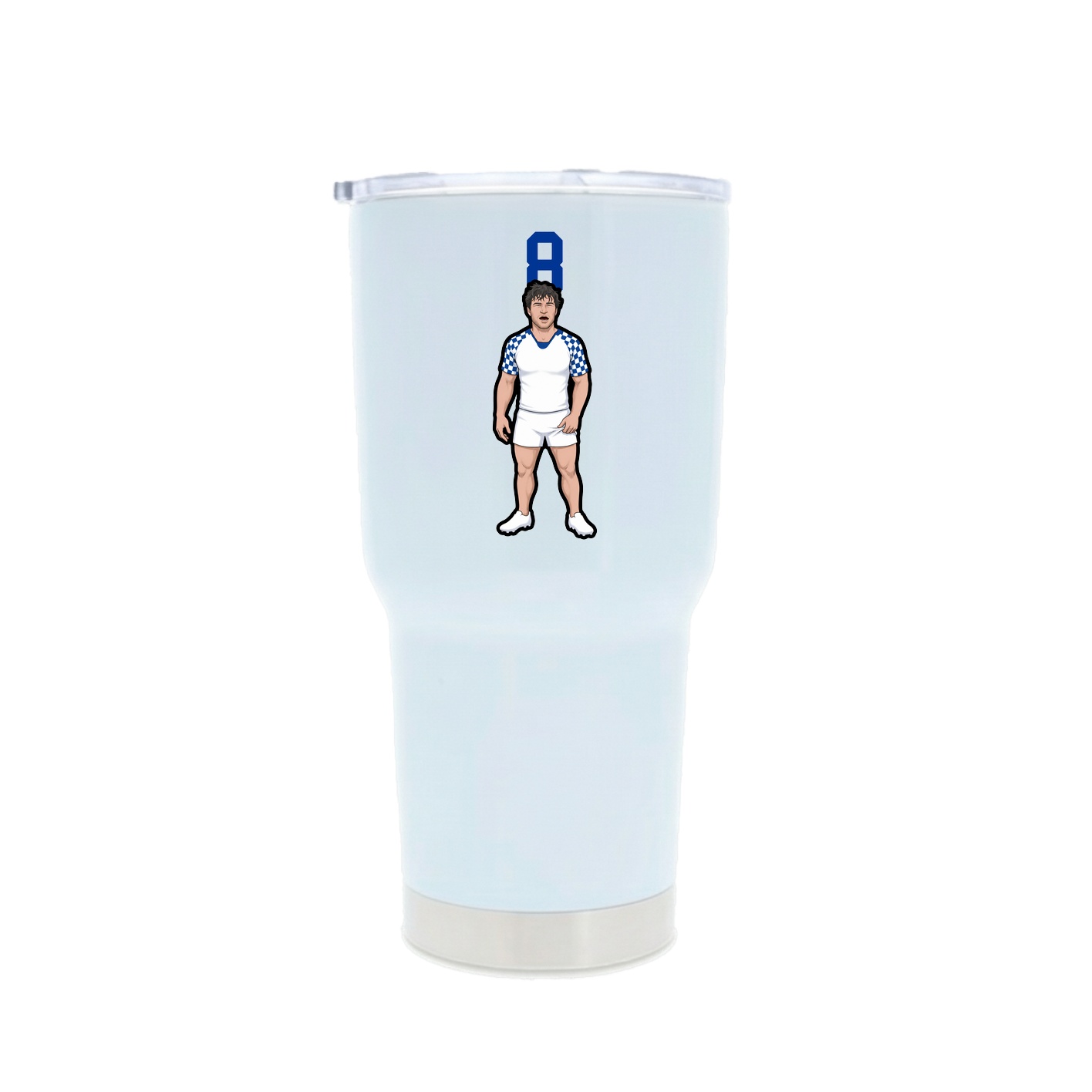 30oz Stainless Steel Tumbler — Number Top in White