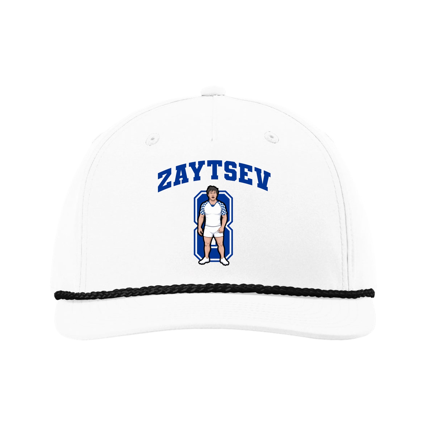 Five-Panel Classic Rope Cap — Number in White