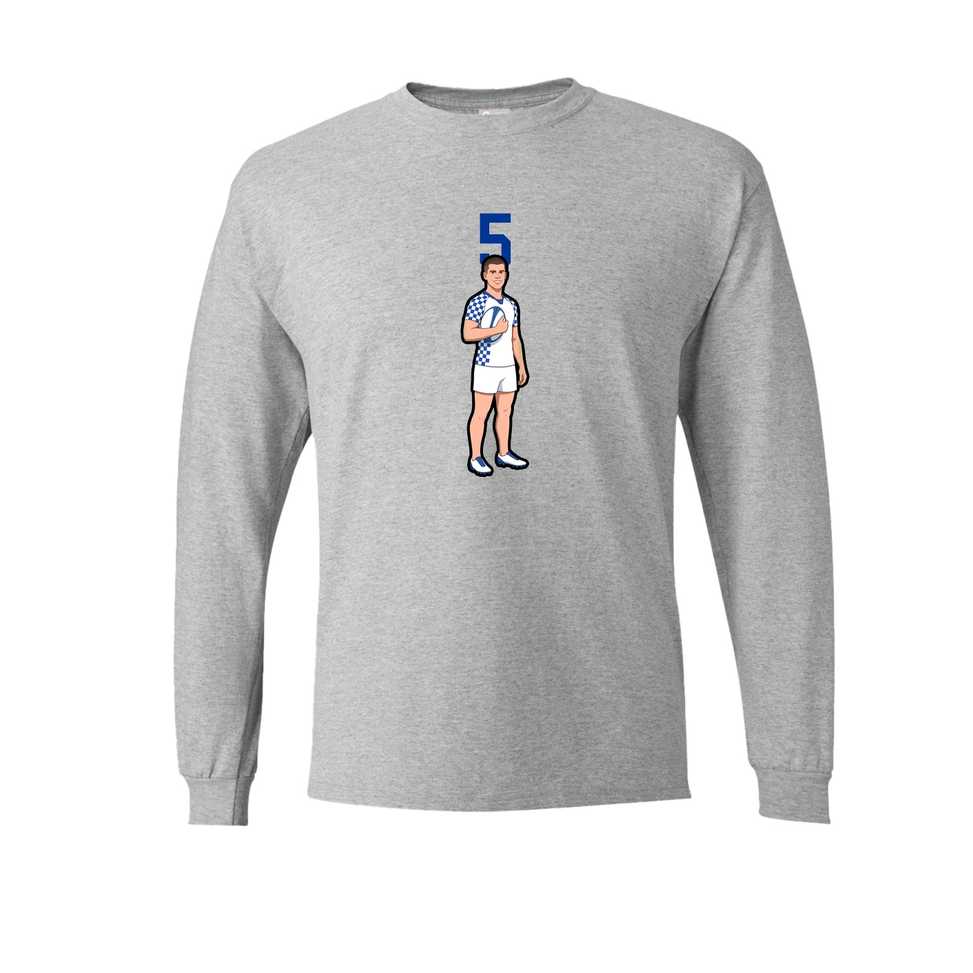Long Sleeve Tee — Number Top in Grey