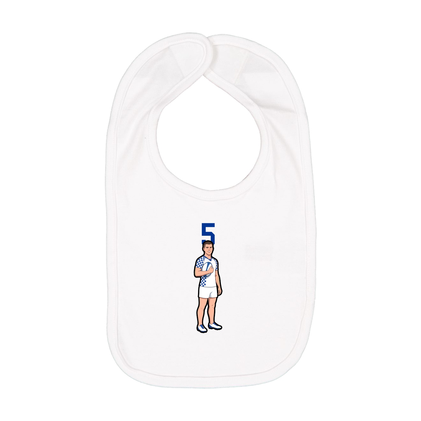 Infant Bib — Number Top in White
