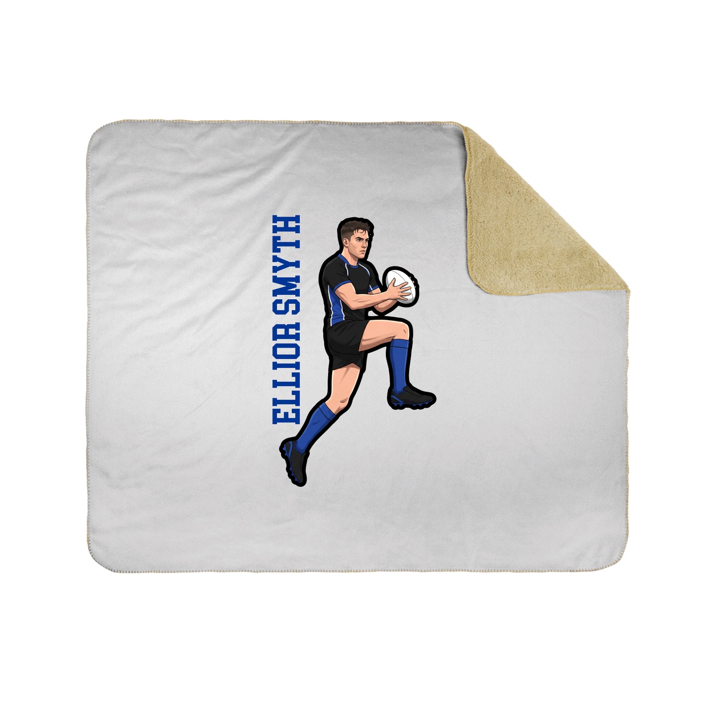 Throw Blanket — Name Vertical in White