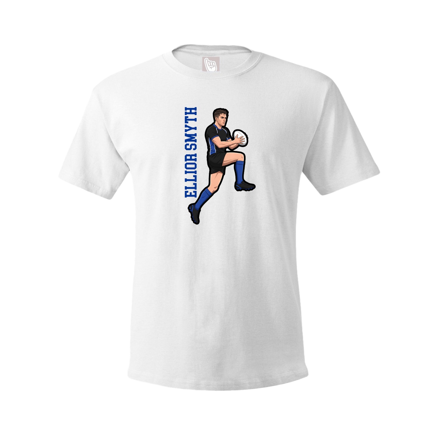 Youth Tee — Name Vertical in White