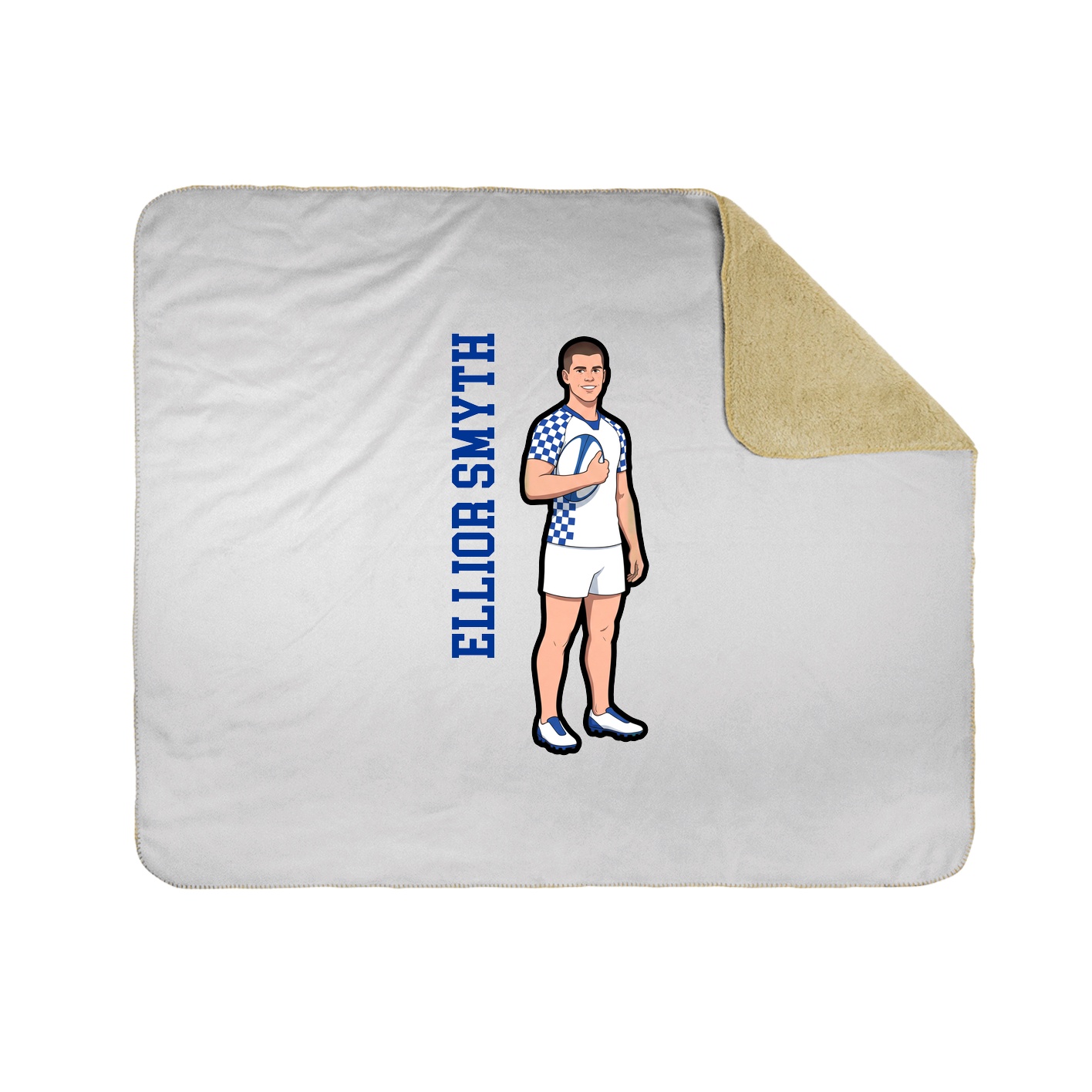 Throw Blanket — Name Vertical in White