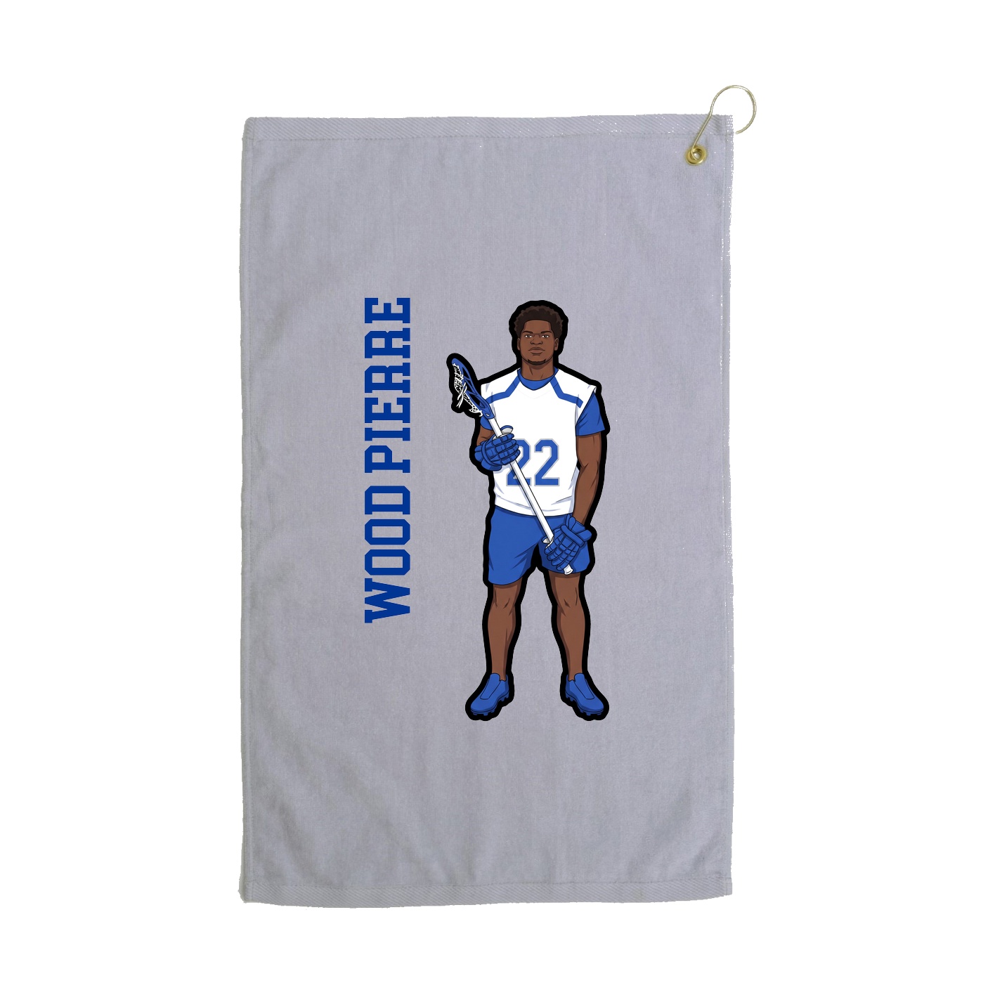 Golf Towel — Name Vertical in Grey