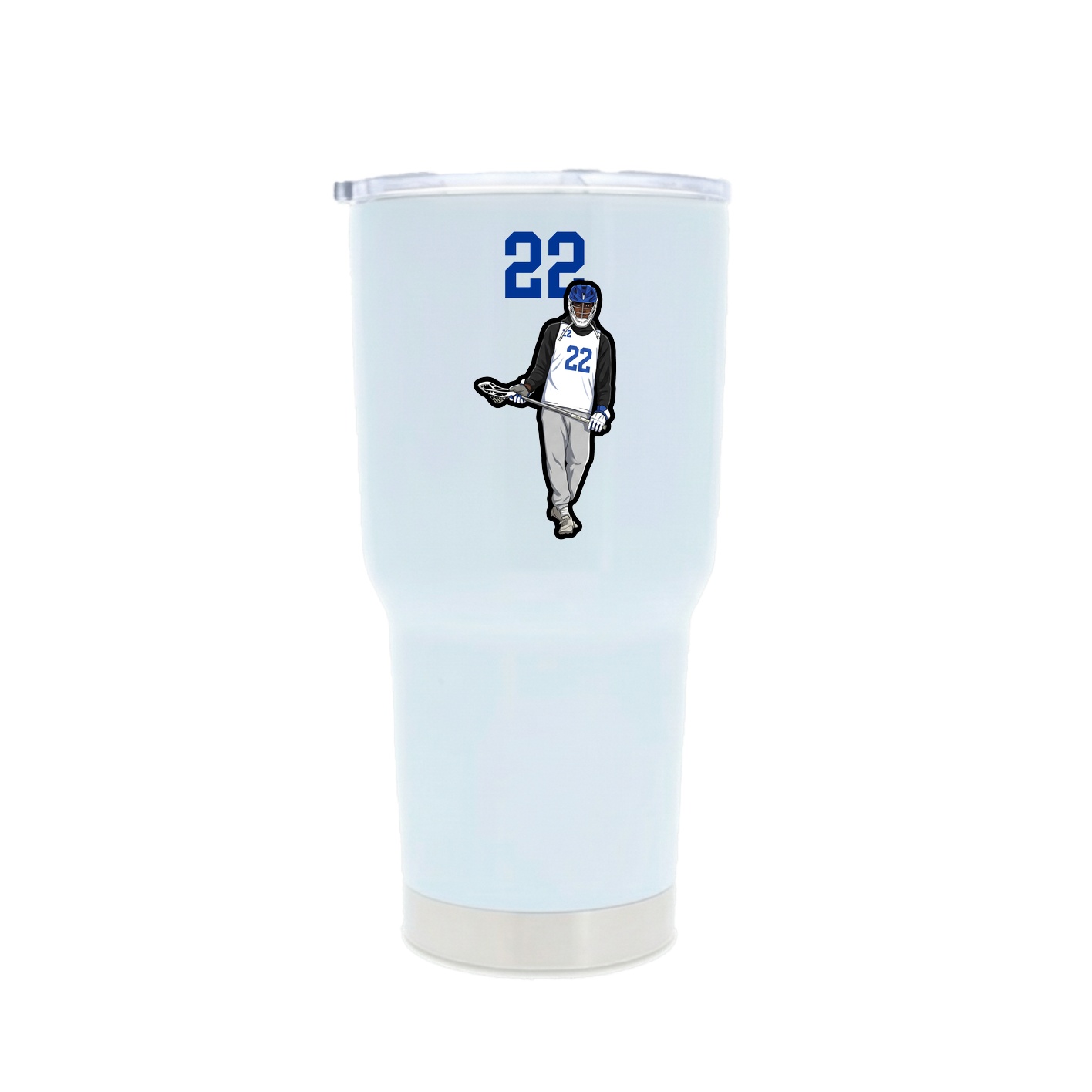 30oz Stainless Steel Tumbler — Number Top in White