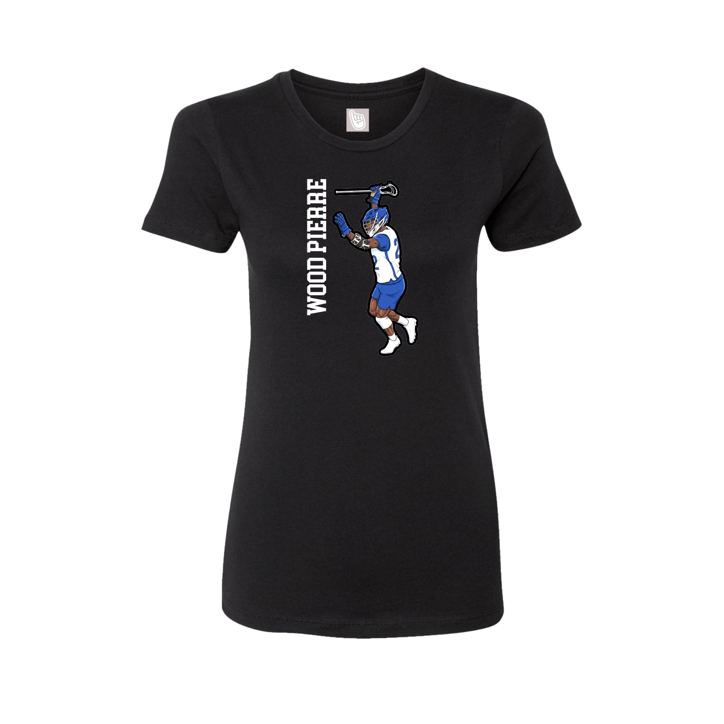 Fitted Women's Tee — Name Vertical in Black
