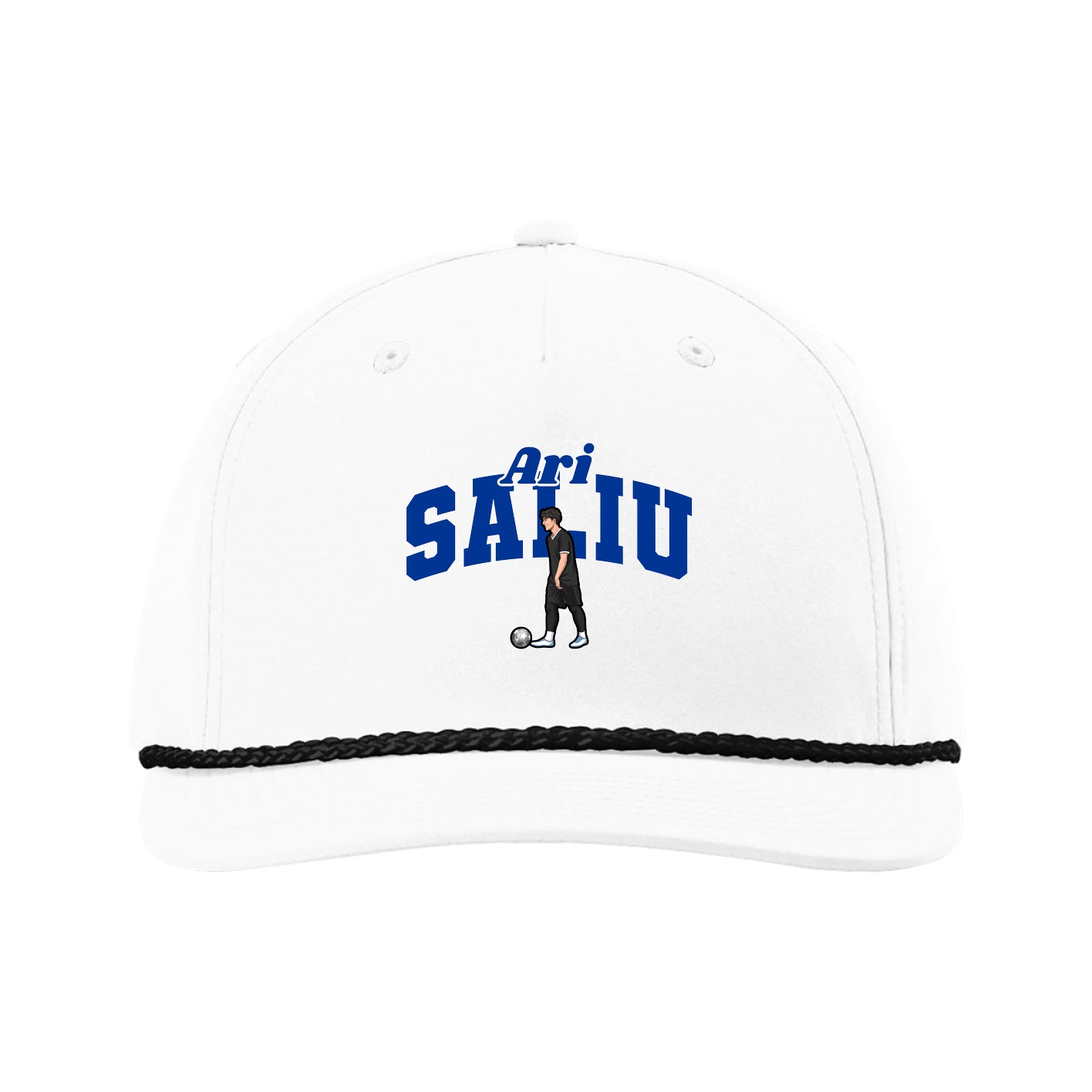 Five-Panel Classic Rope Cap — Signature Arch in White