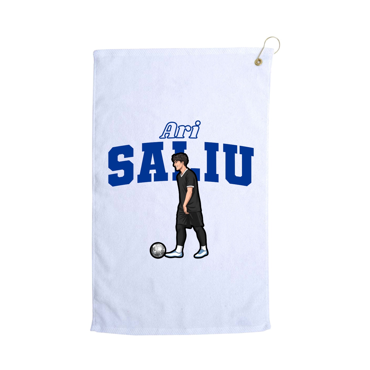 Golf Towel — Name Arch in White