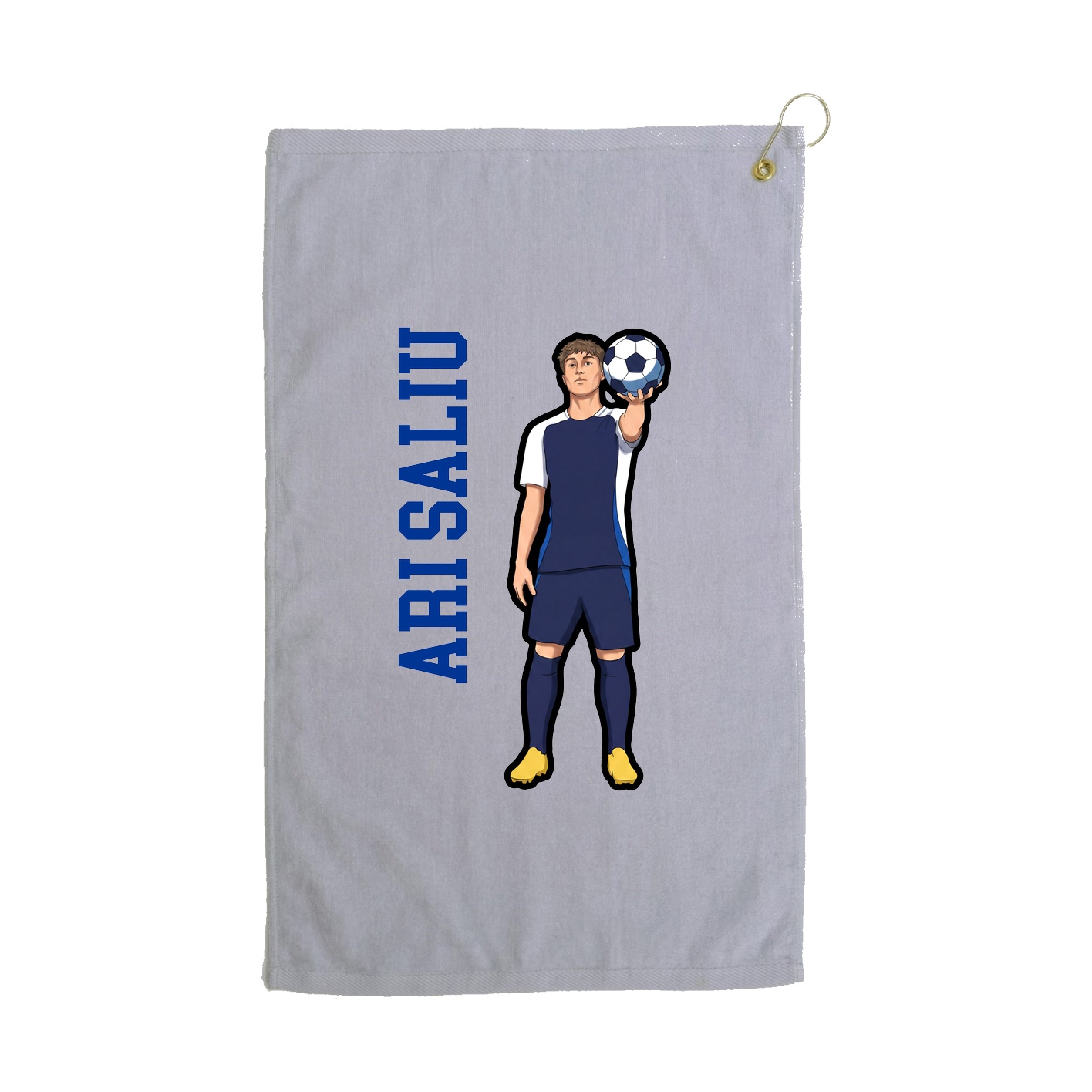 Golf Towel — Name Vertical in Grey