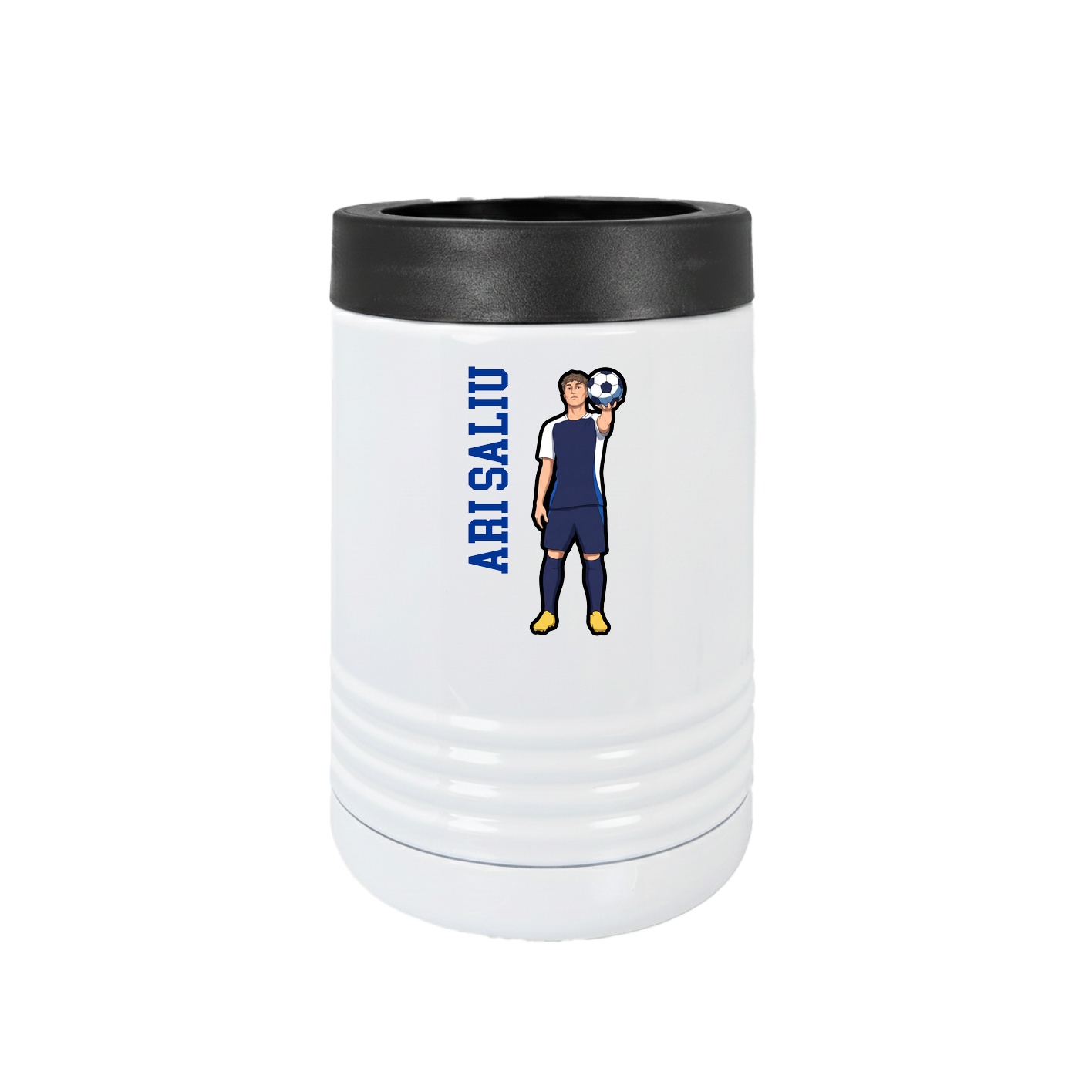 Beverage Holder — Name Vertical in White