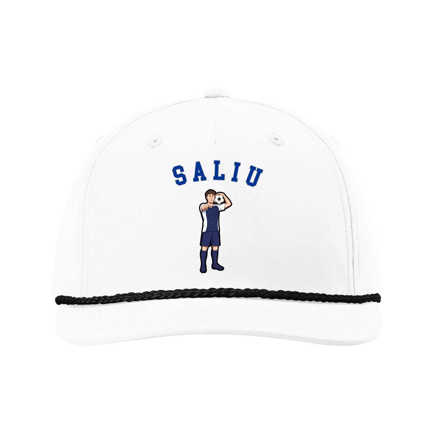 Five-Panel Classic Rope Cap — Shirsey Arch in White