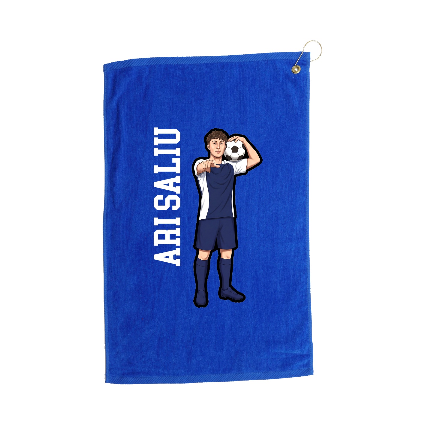 Golf Towel — Name Vertical in Royal