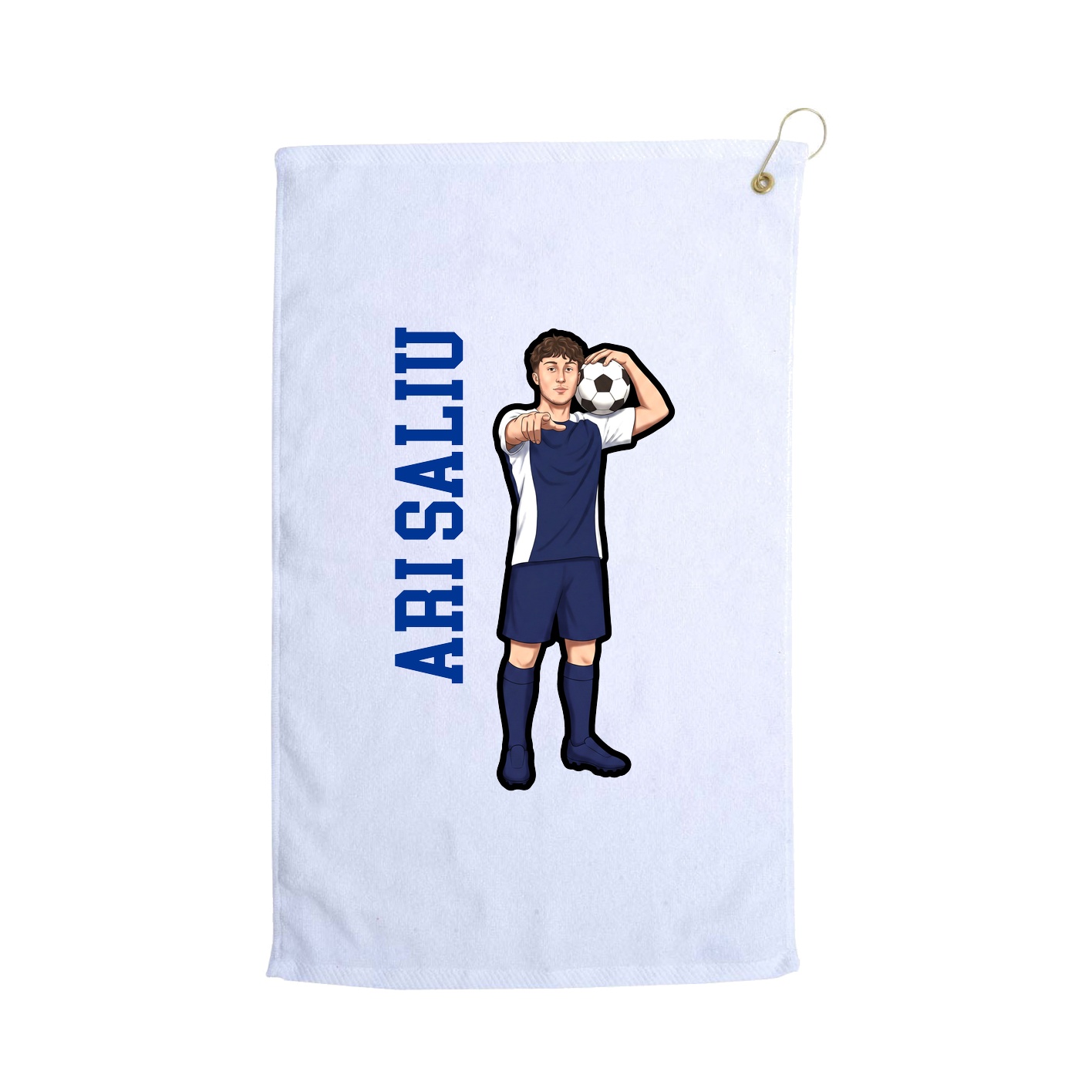 Golf Towel — Name Vertical in White