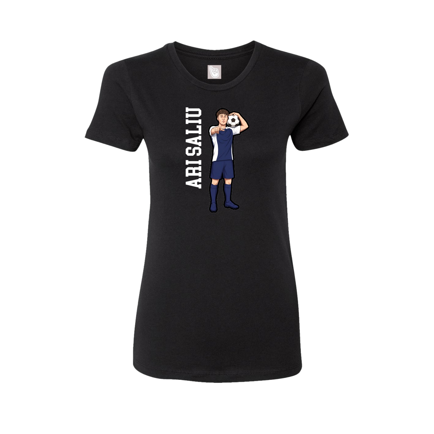 Womens Tee — Name Vertical in Black