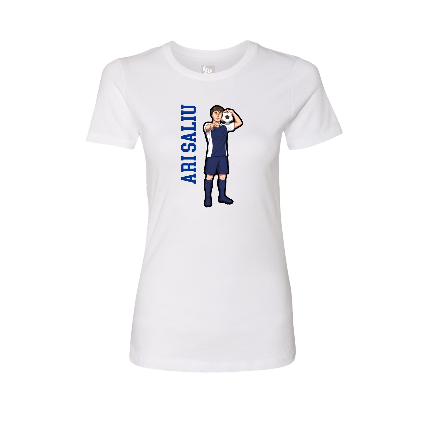Womens Tee — Name Vertical in White