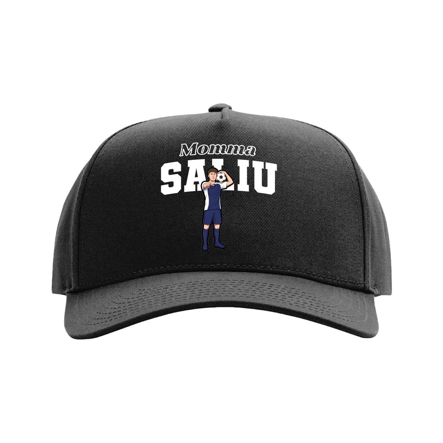 Full Fabric Five-Panel Champ Cap — Mothers Day Block in Black