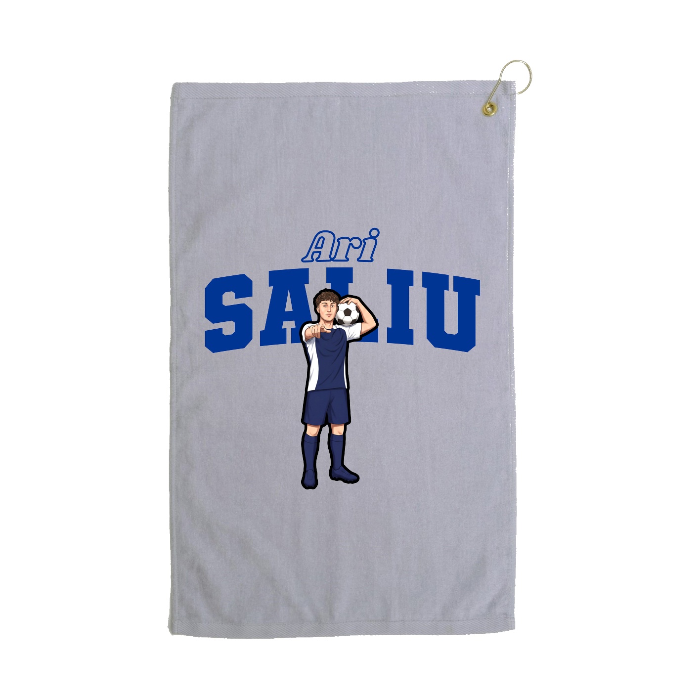 Golf Towel — Name Arch in Grey